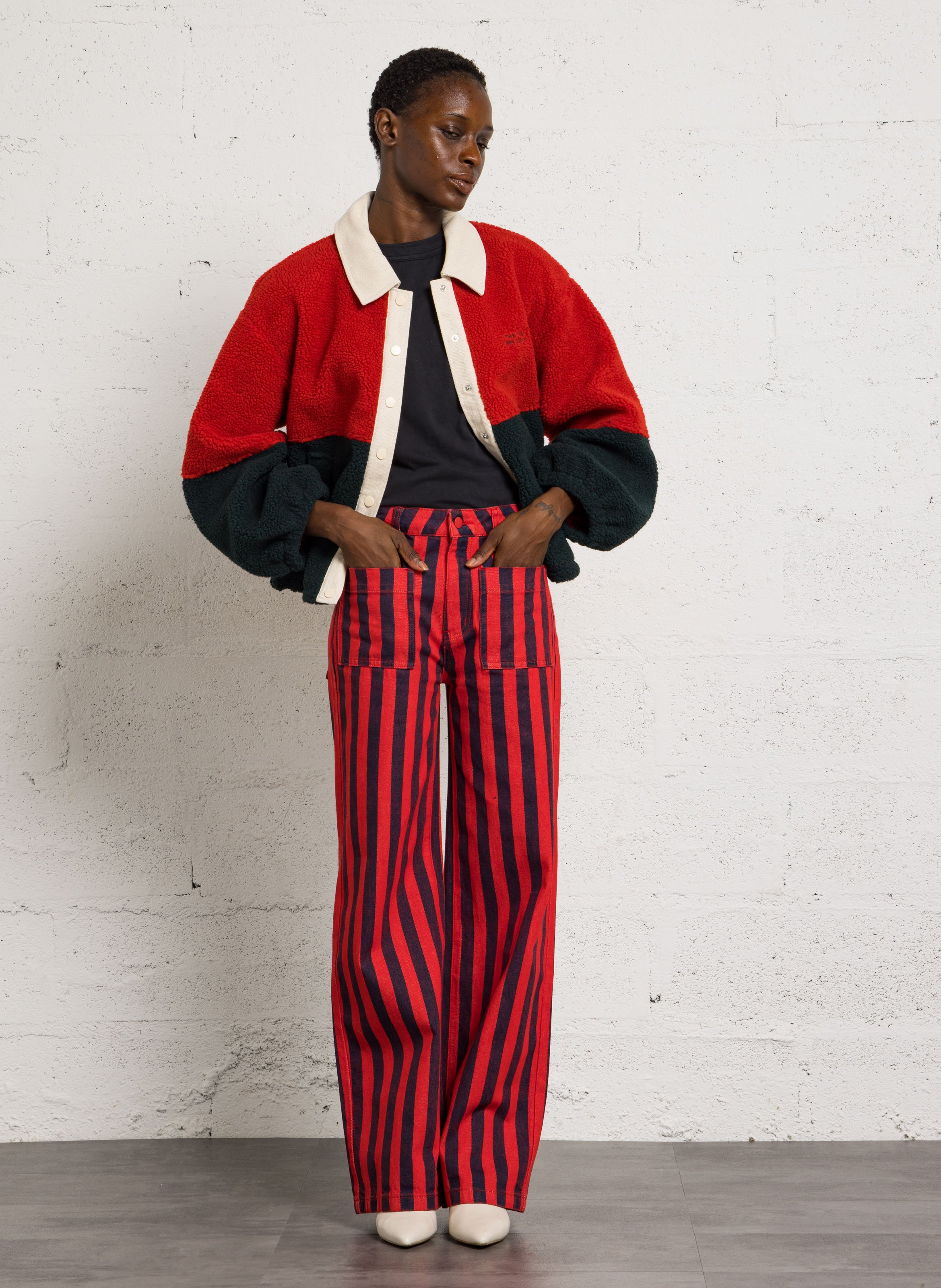Veste col classique THE TINY BIG SISTER Rouge