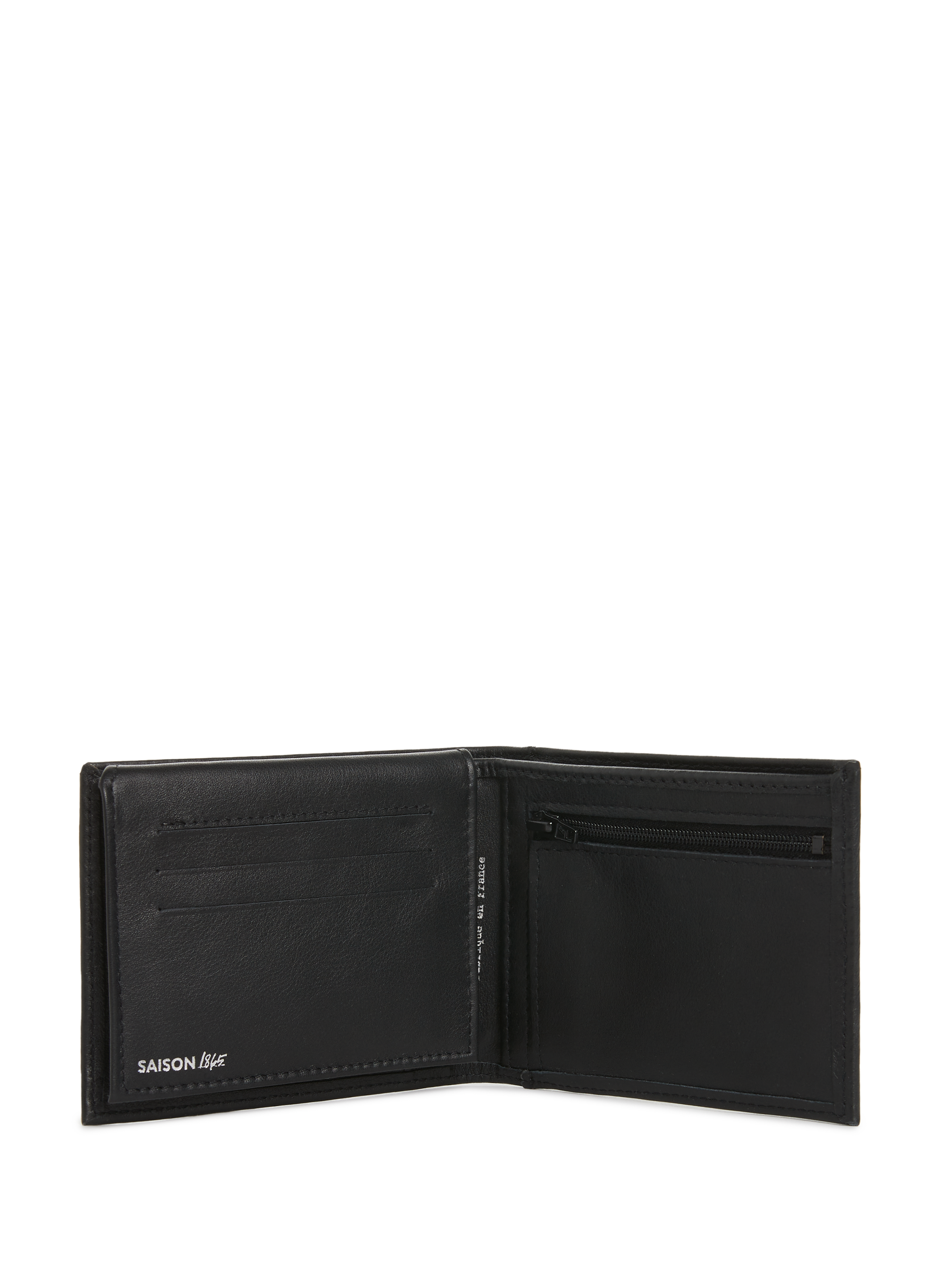 Leather wallet pm fra 427 pf 1 flap pm zip mrf mif SAISON 1865 Black