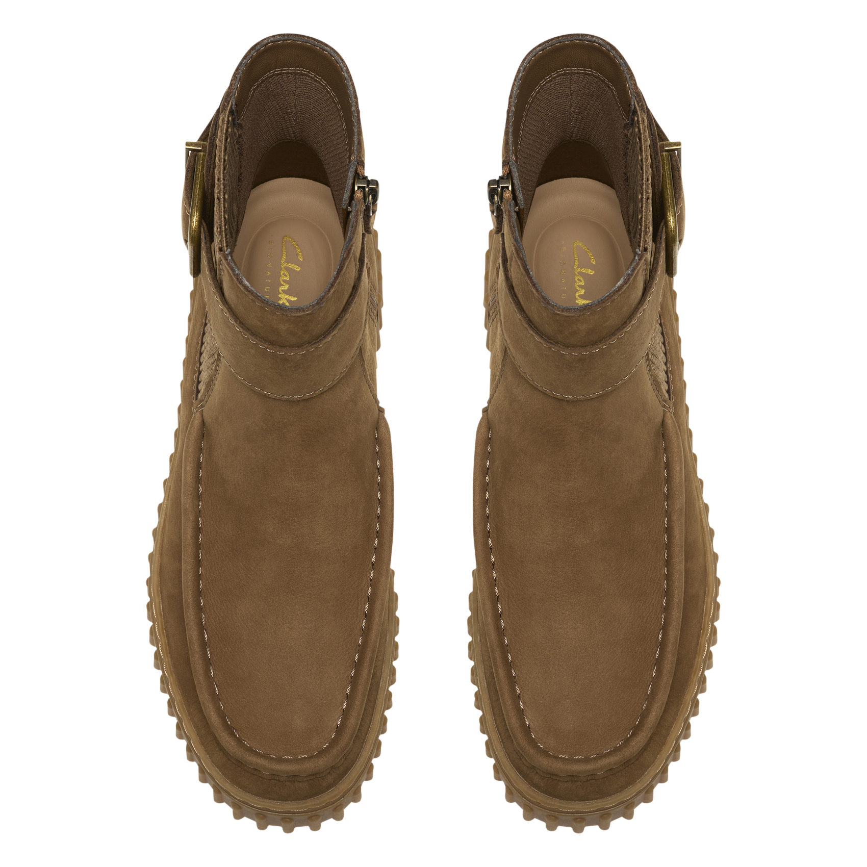 Buckled leather mid-calf boots CLARKS Brown