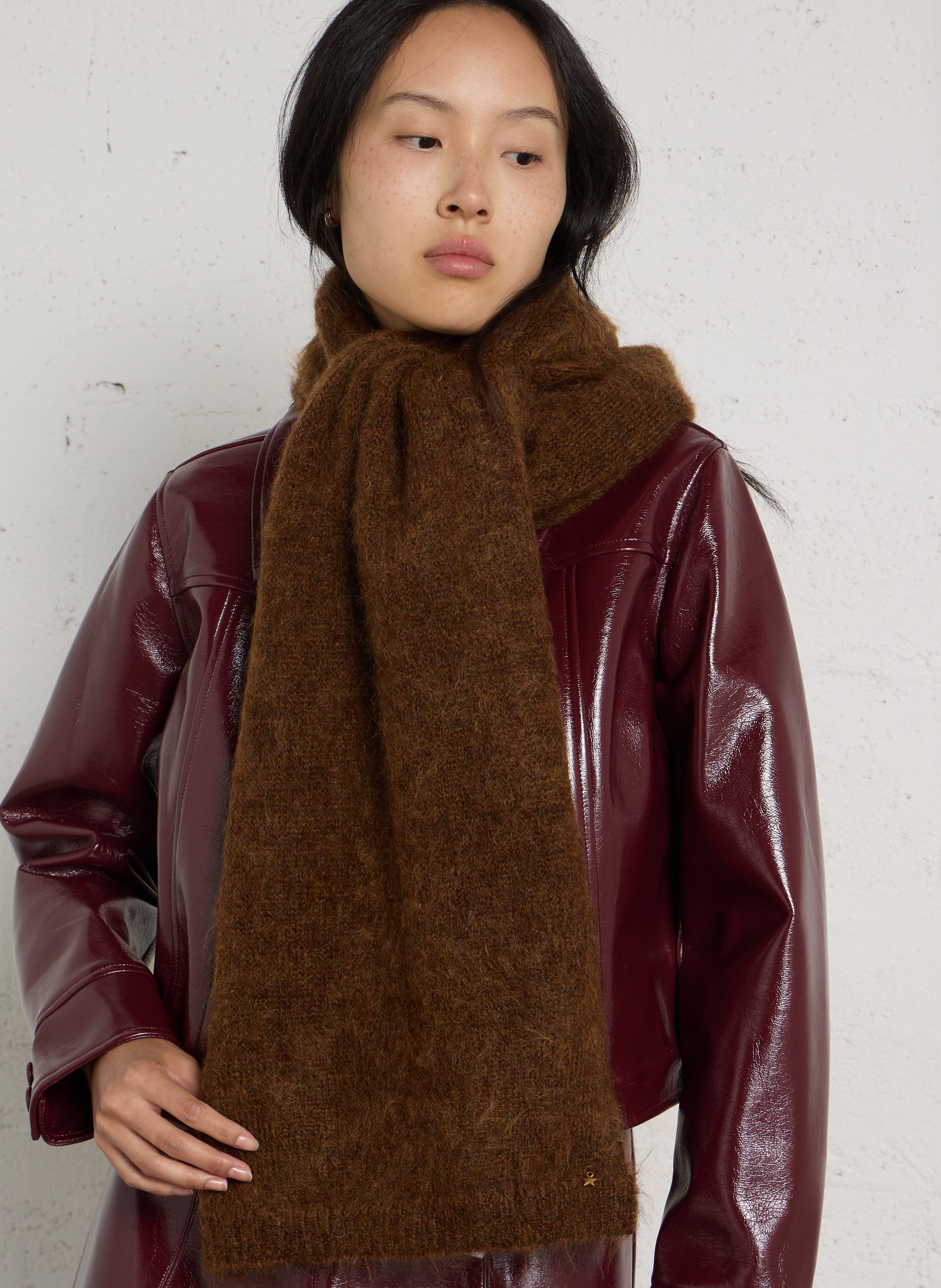 Scarf in blended mohair knit DES PETITS HAUTS