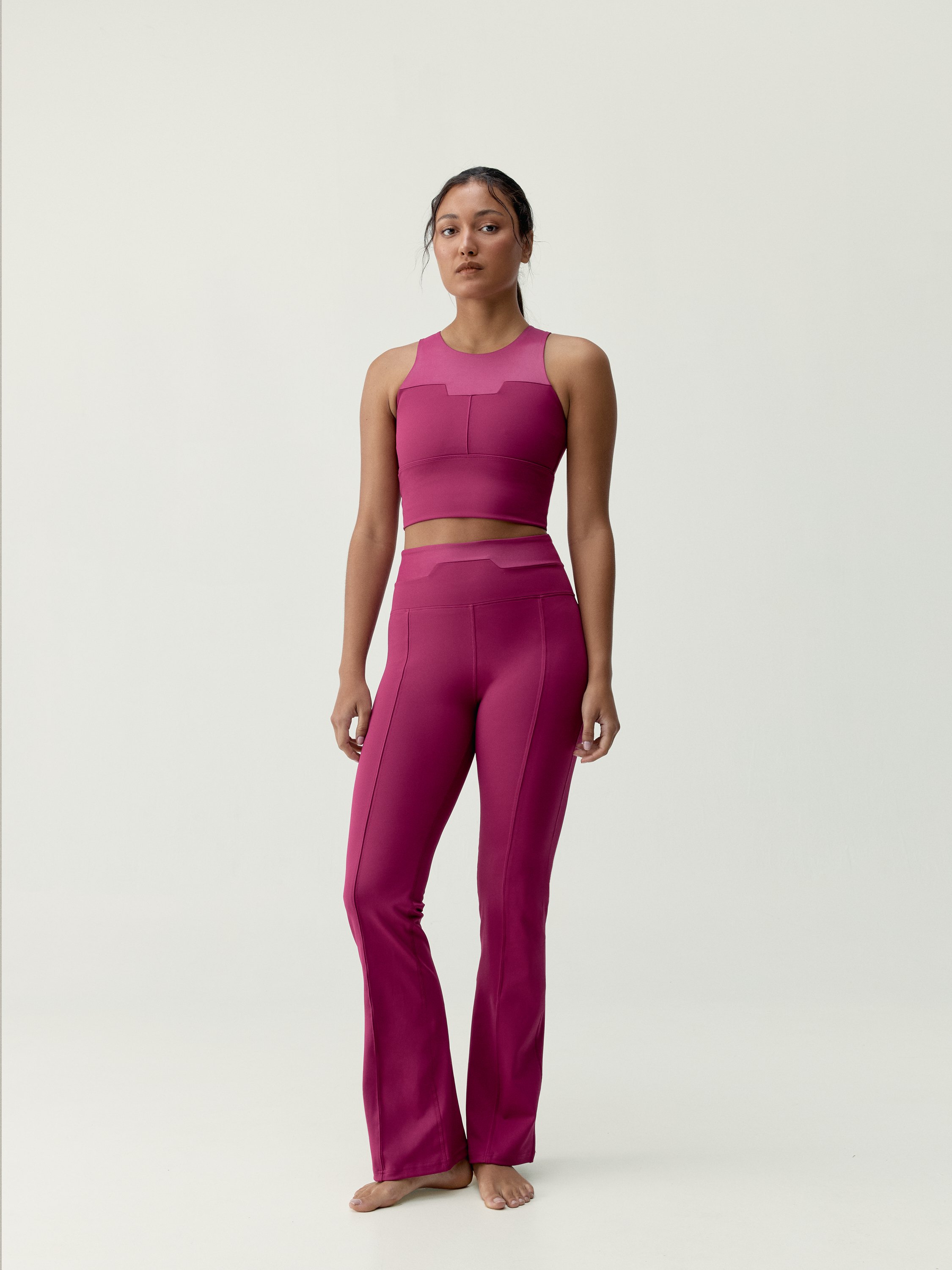 Women's Kaia sports leggings with extra high waist and flare cut BORN Red