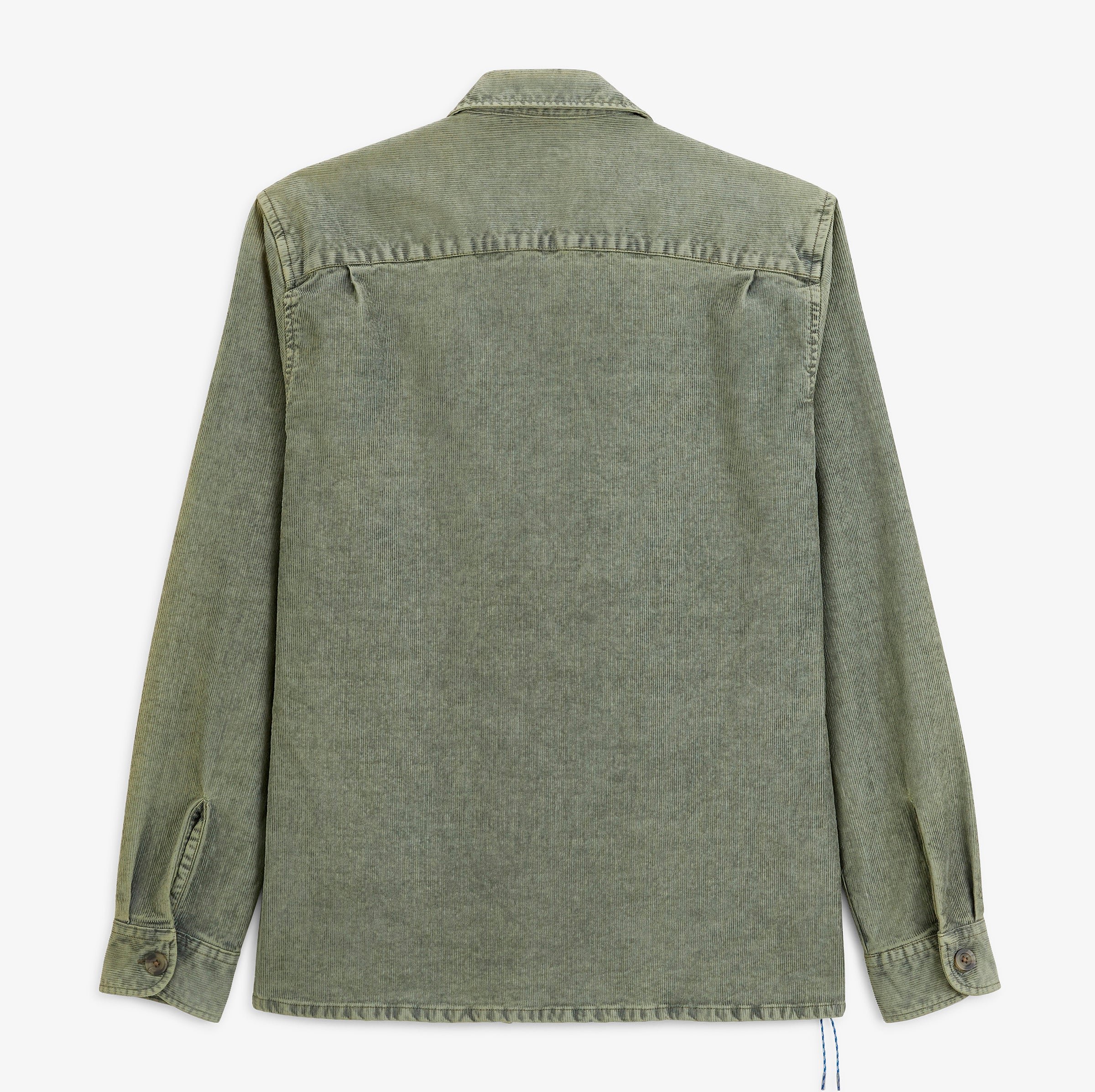 Military green washed-effect zip-up corduroy overshirt sbplay SERGE BLANCO Grey