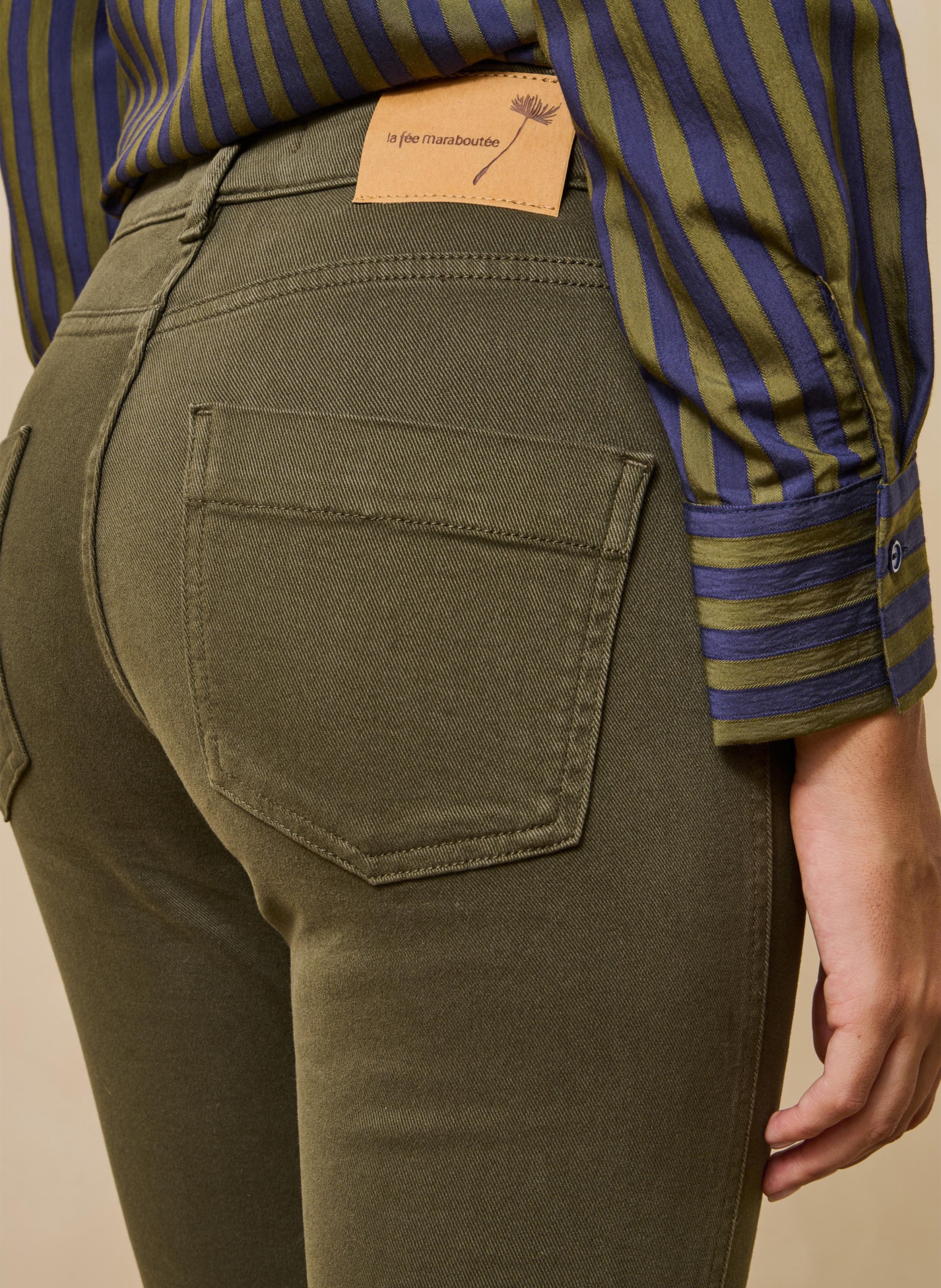 Straight organic cotton-blend jeans LA FEE MARABOUTEE Green