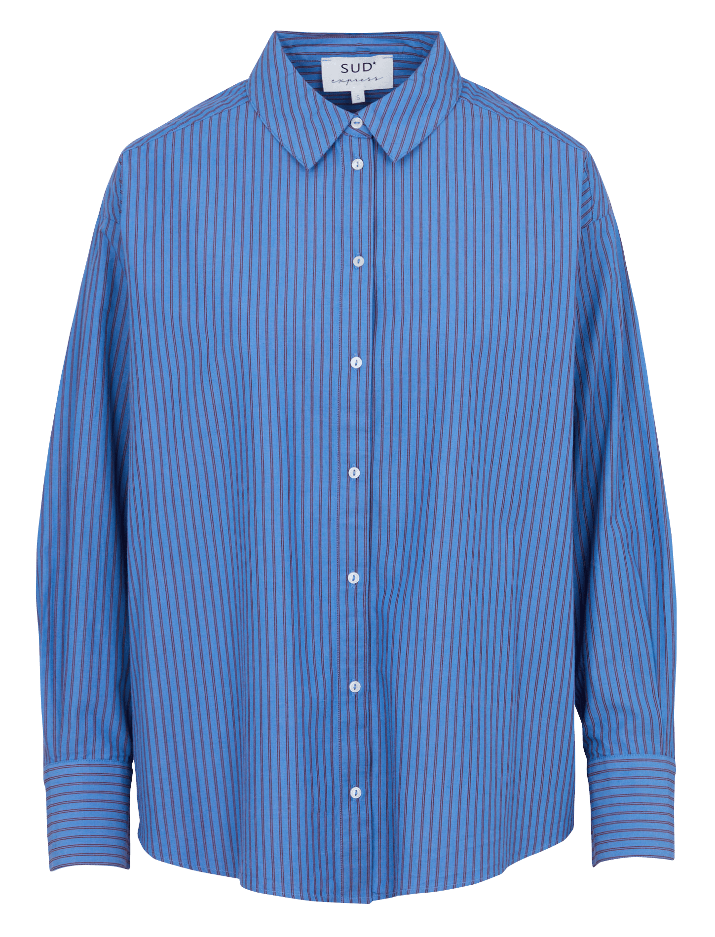 Weite Baumwollbluse mit Streifen SUD EXPRESS Blau