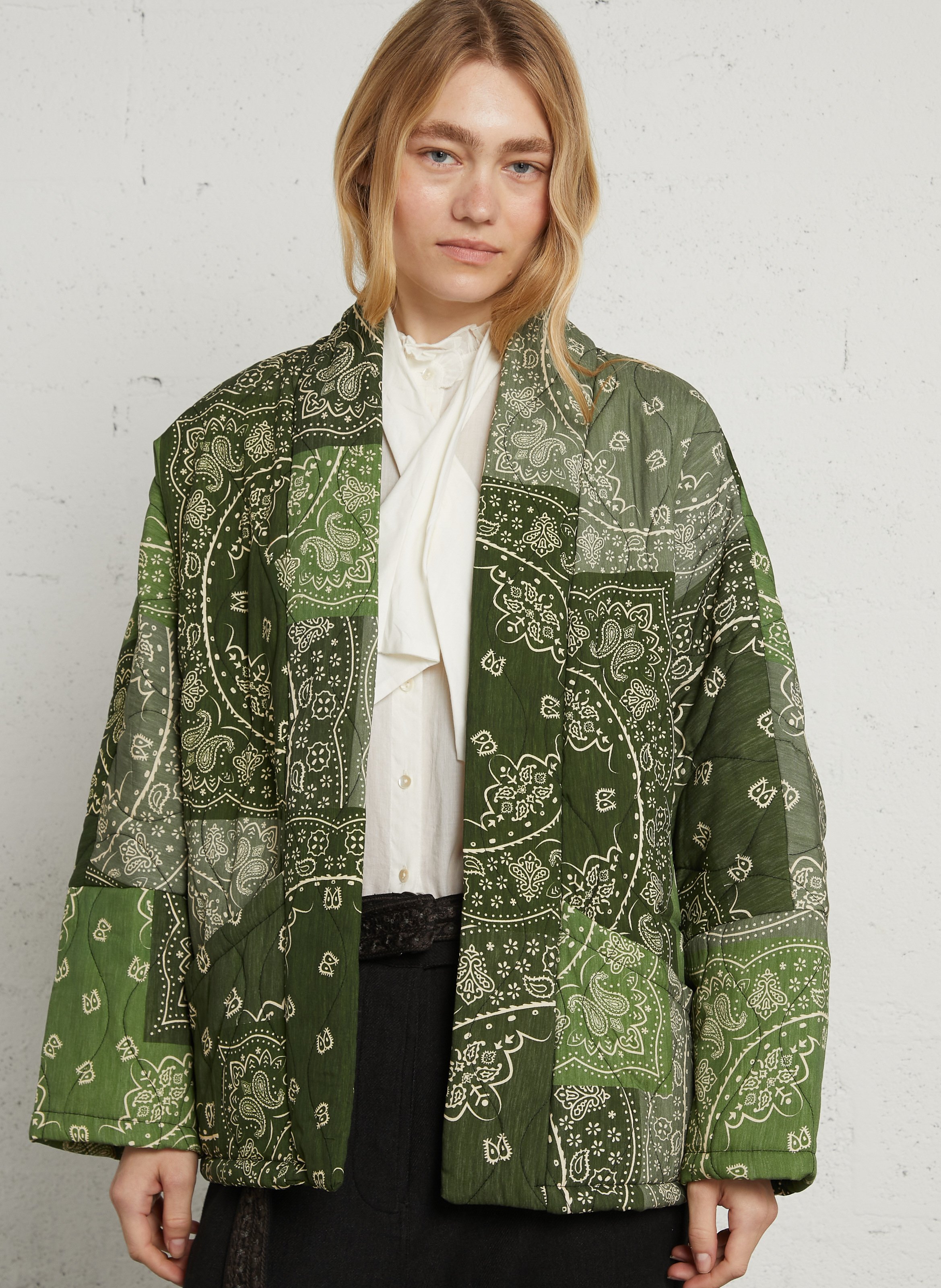 Veste oversize col chale AOKYANOS Kaki