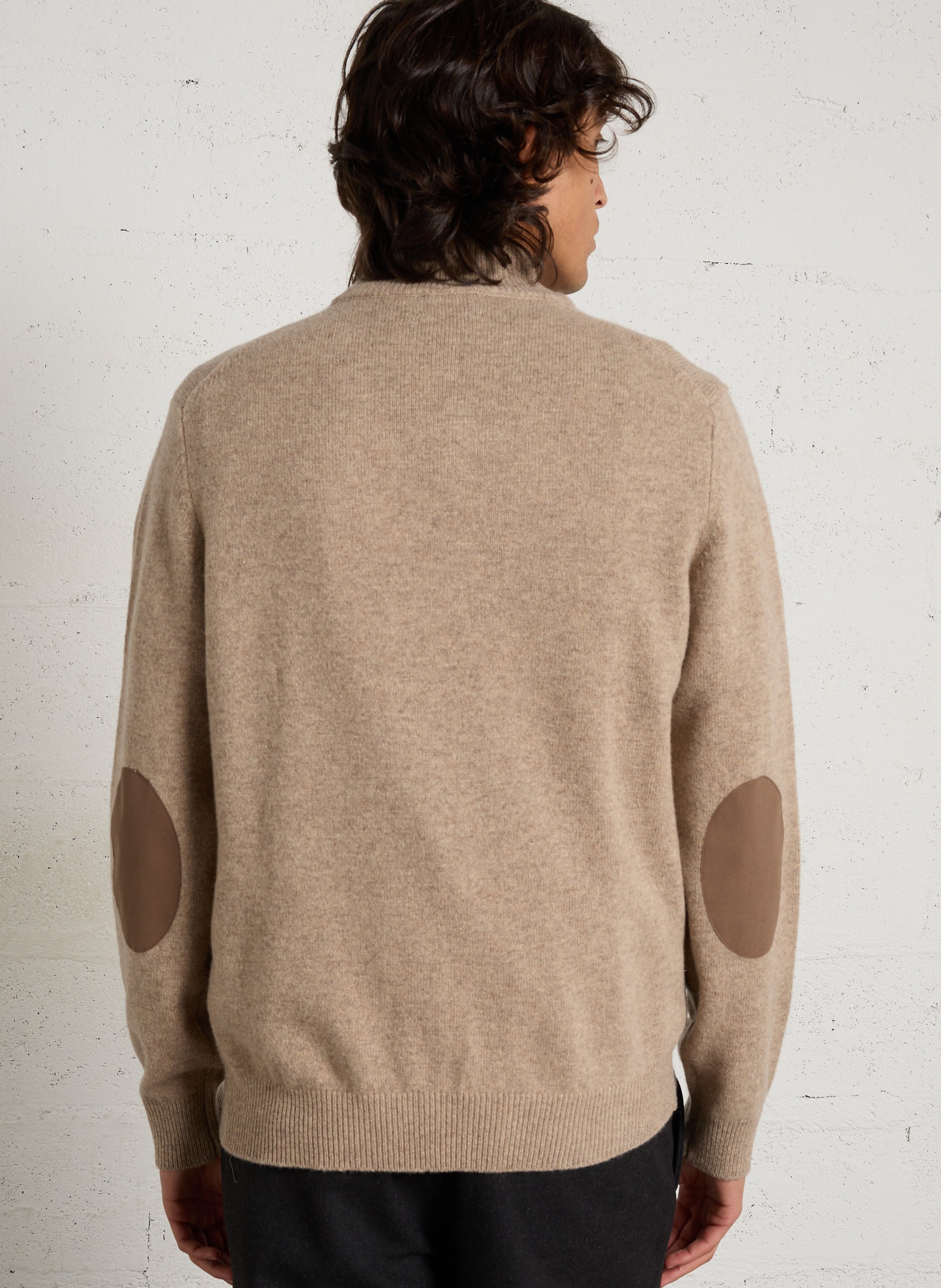 Pull droit col camionneur en laine HACKETT Blanc