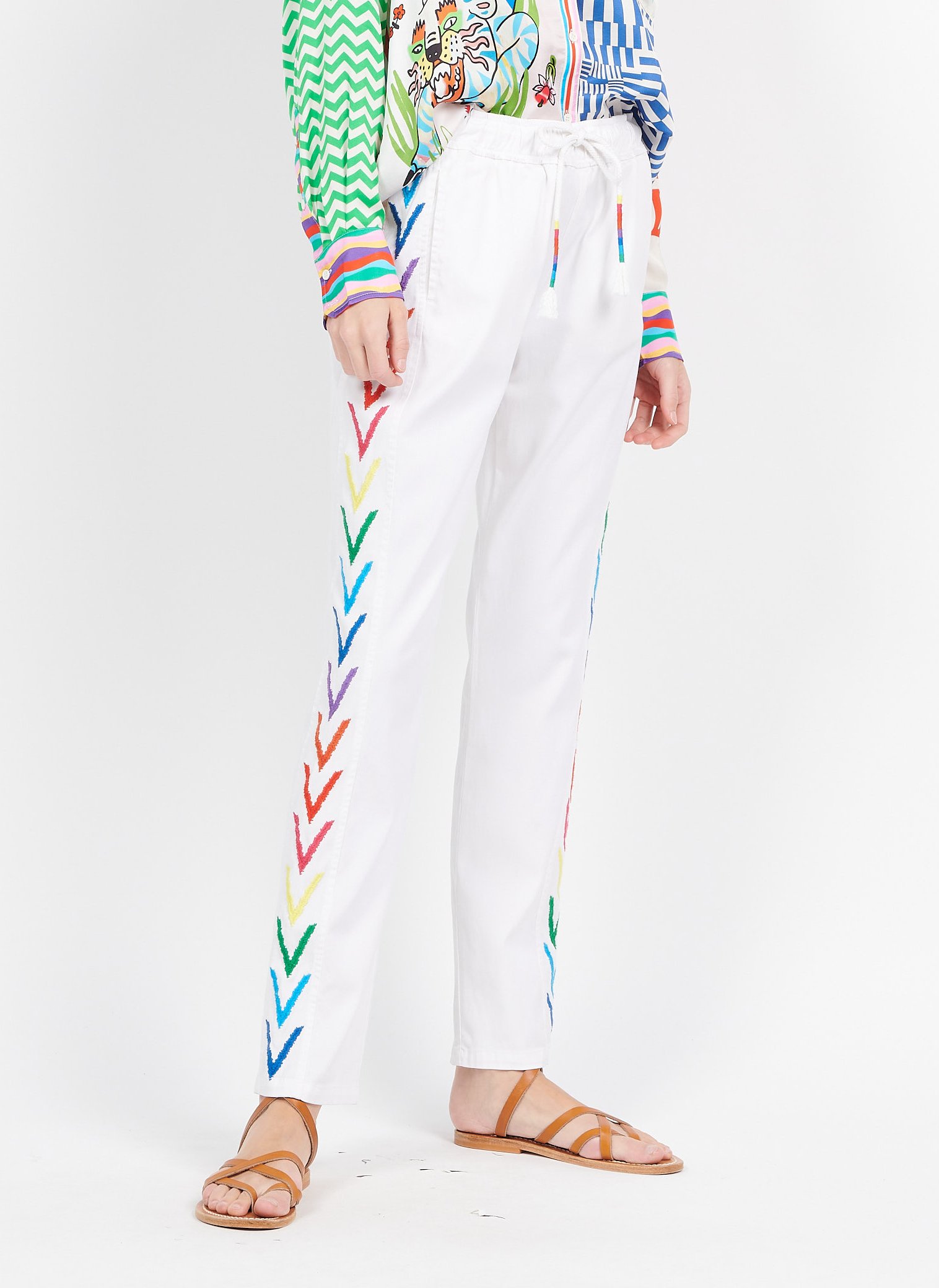 Pantalon droit avec broderies  SACK S Blanc