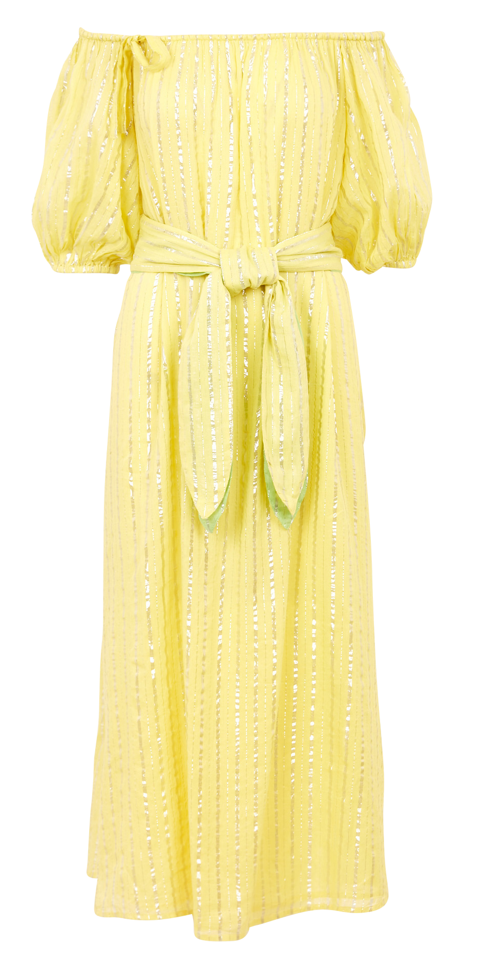 Robe midi à épaules dénudées SUNDRESS Jaune