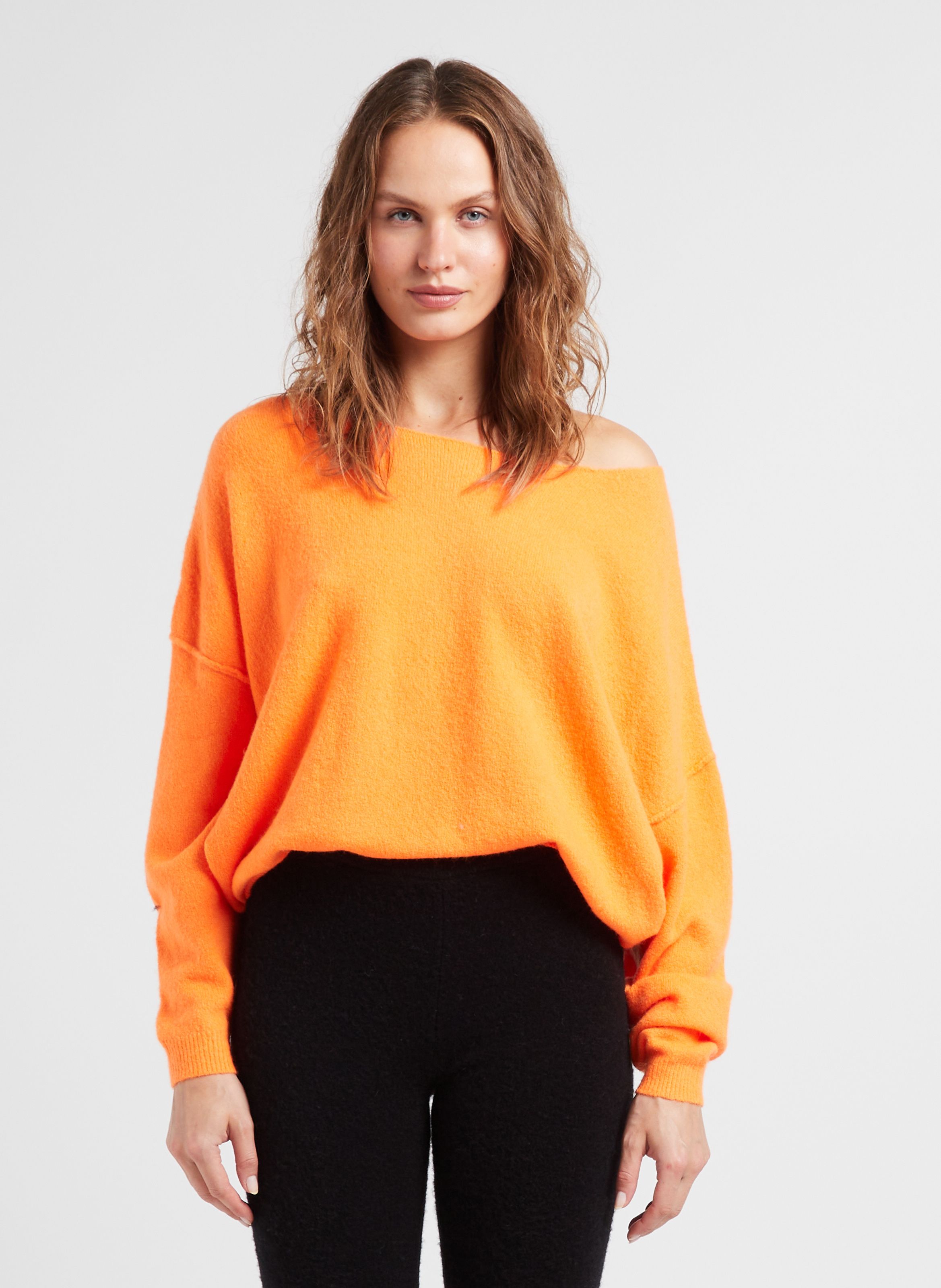 Pull orange fluo outlet femme