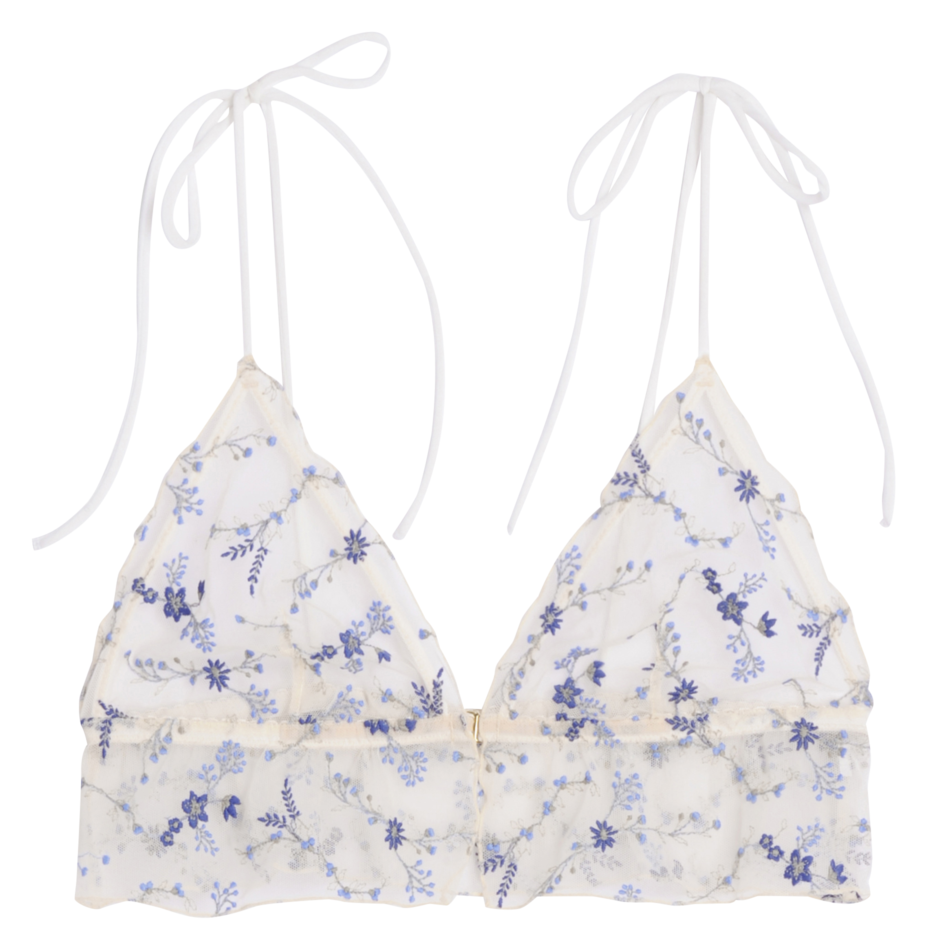 Bh mit besticktem Blumenmuster ICONE Weiss