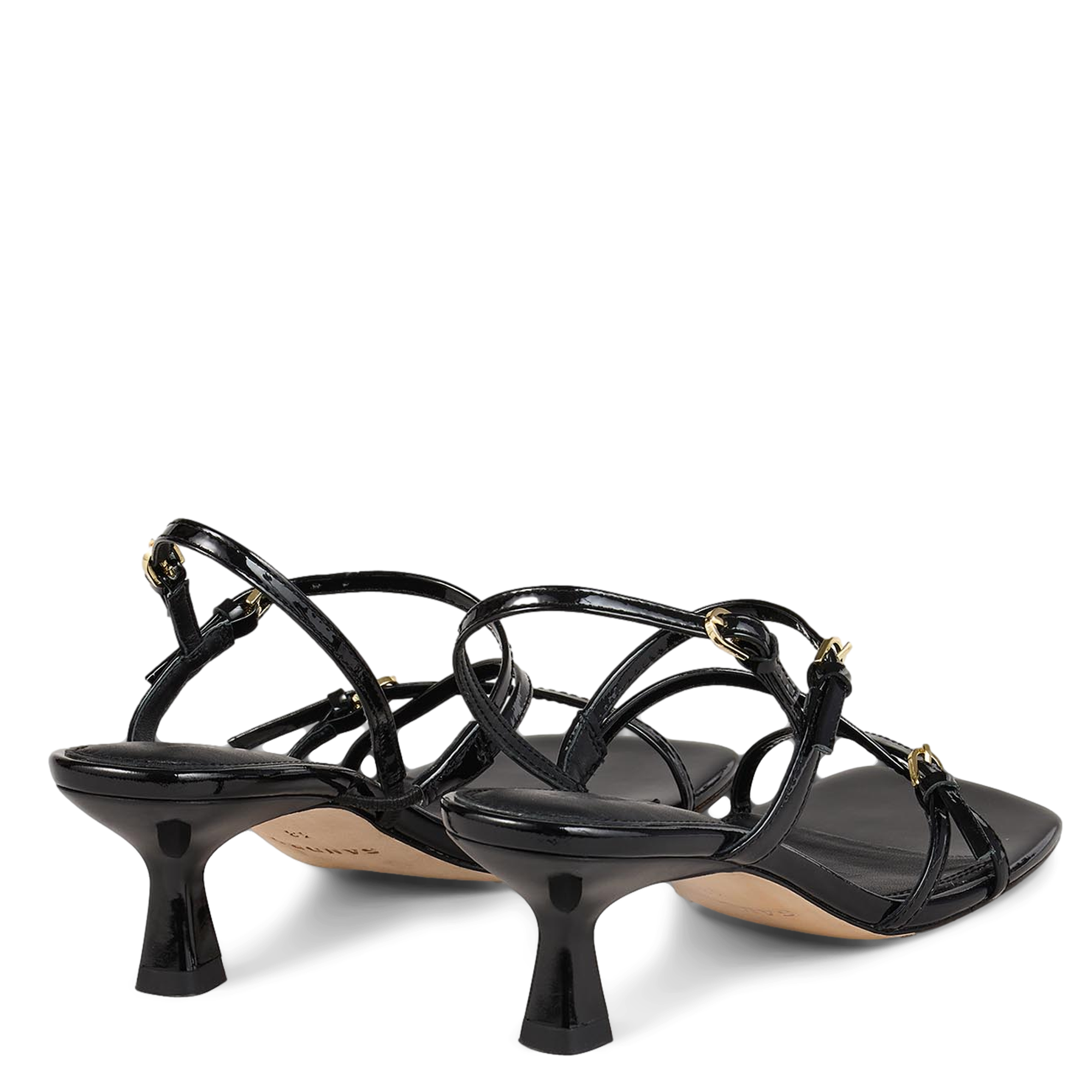 Sandales à talons en cuir vernis SANDRO Noir