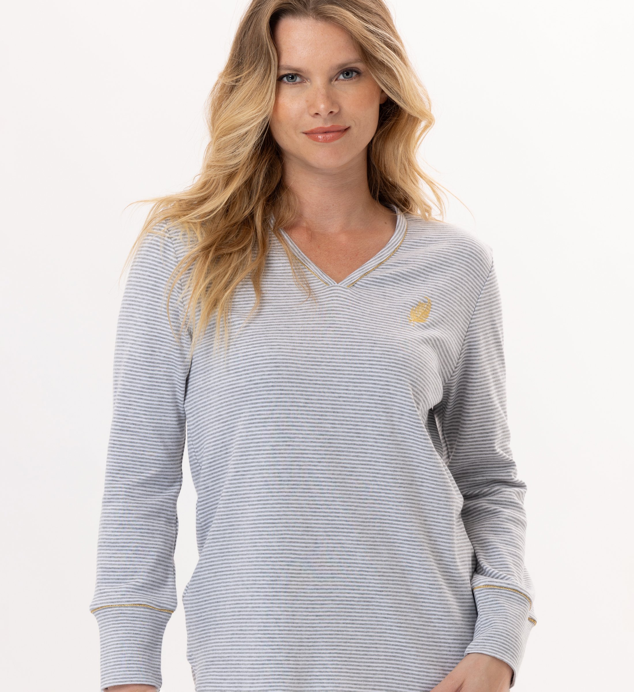 Cotton pajama top LE CHAT Grey