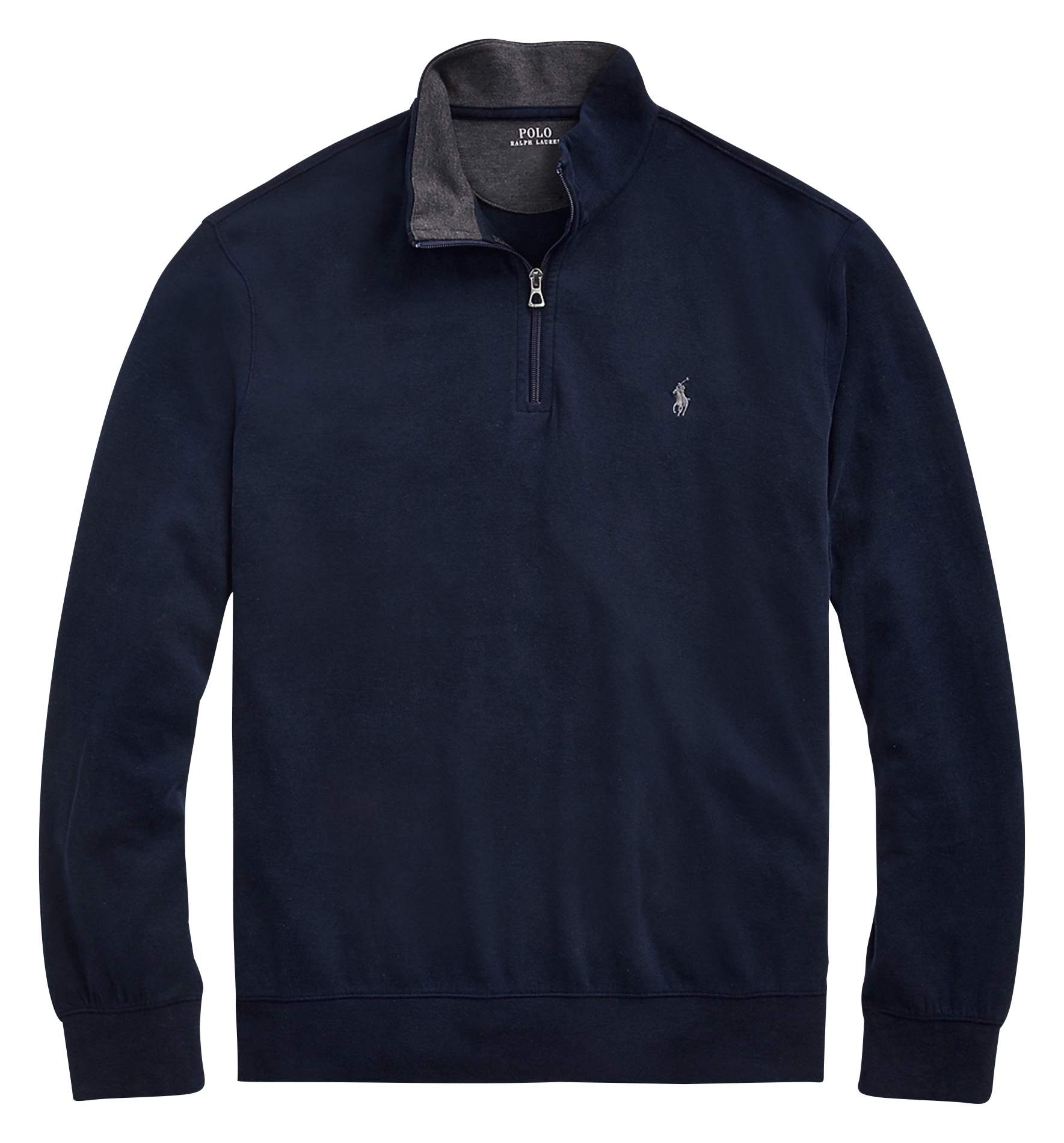 Pull col zippé en coton mélangé POLO RALPH LAUREN Bleu