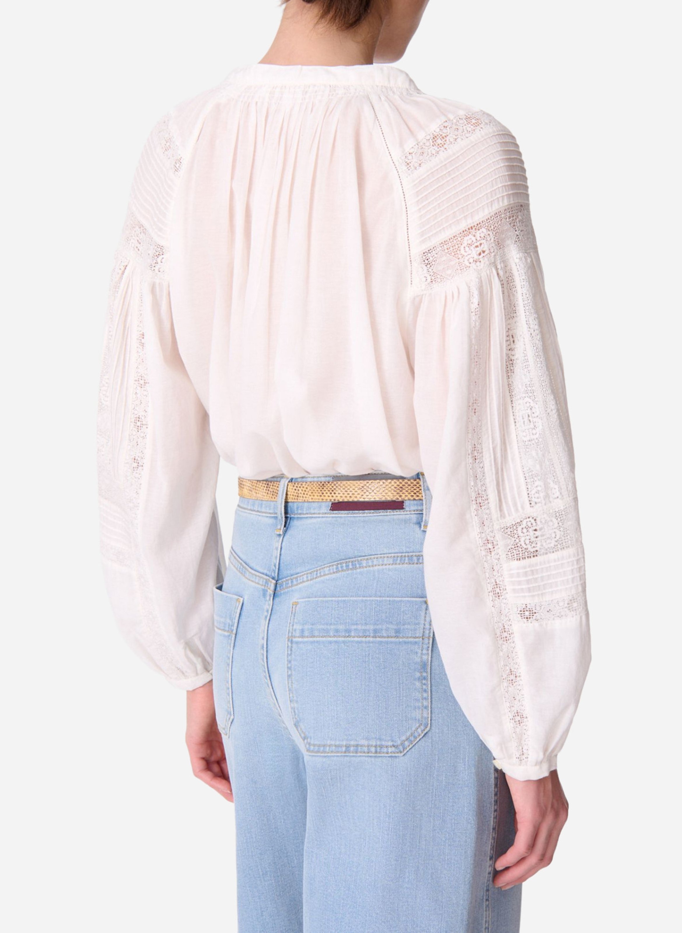 Long-sleeved lace blouse VANESSA BRUNO White