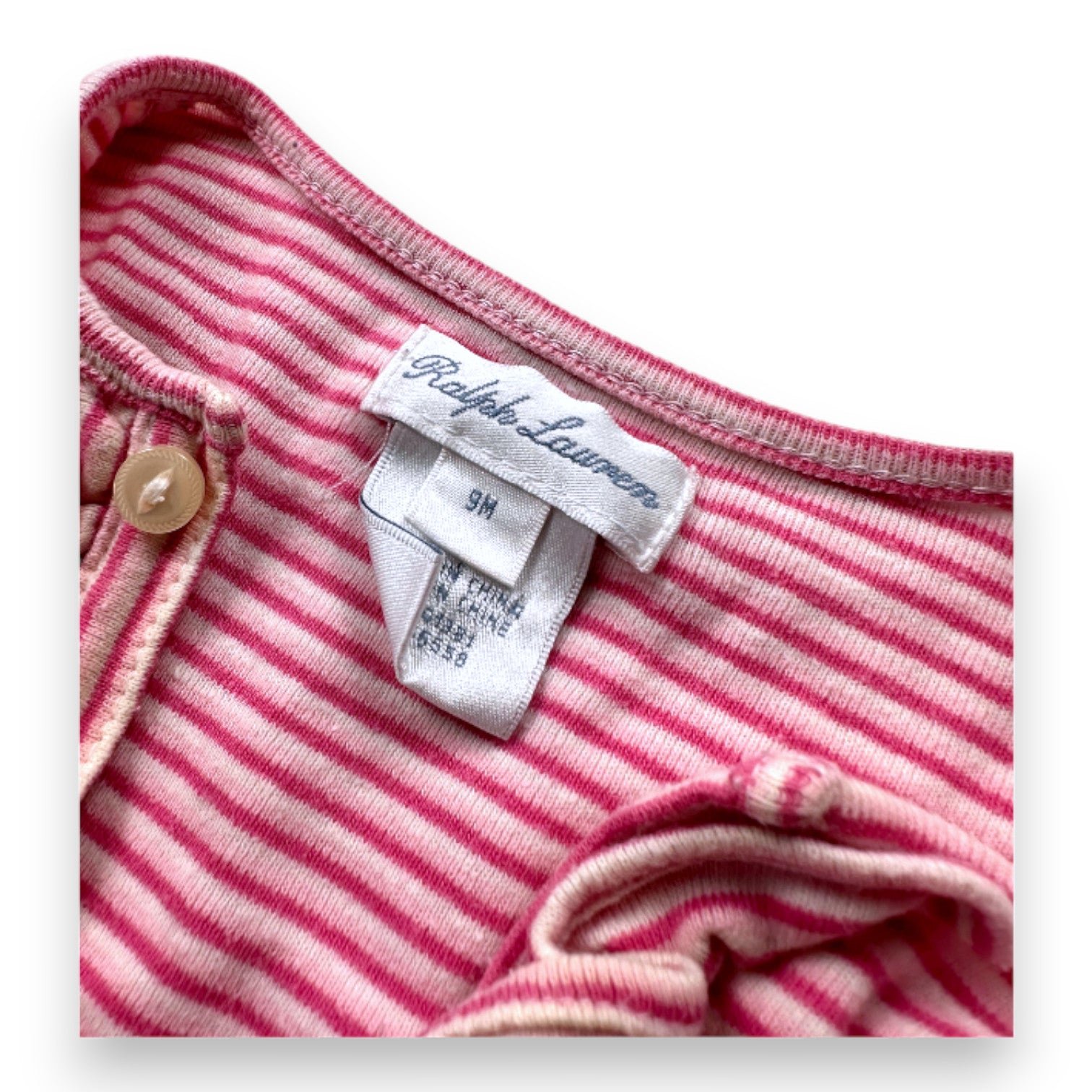 Pink baby romper - 9 months POLO RALPH LAUREN - Seconde Main Pink