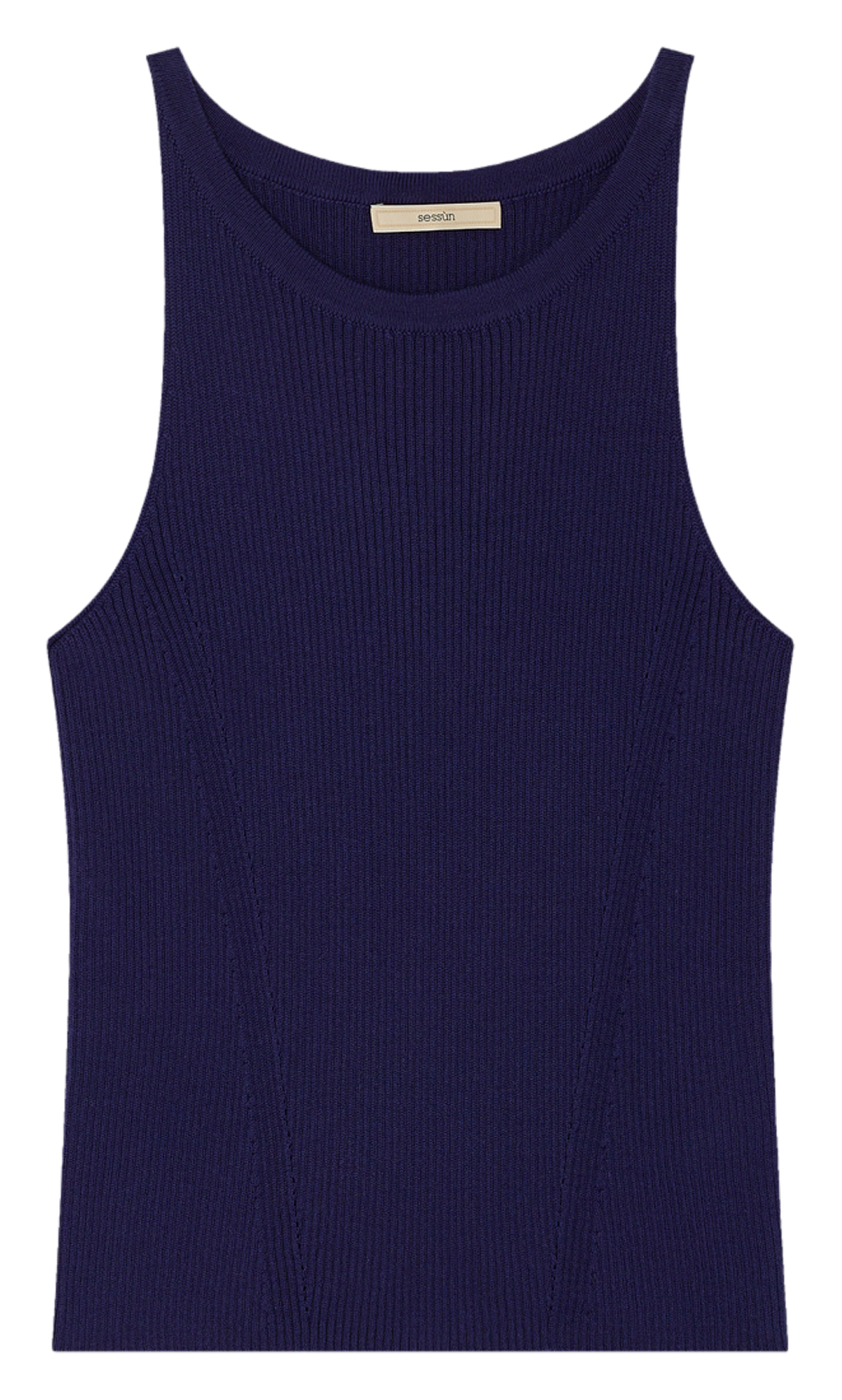 Fitted cotton tank top SESSUN Blue