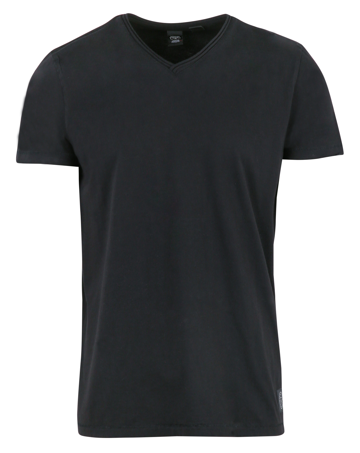 T-shirt dritta con scollo a V arrotolata in cotone LE TEMPS DES CERISES Nero