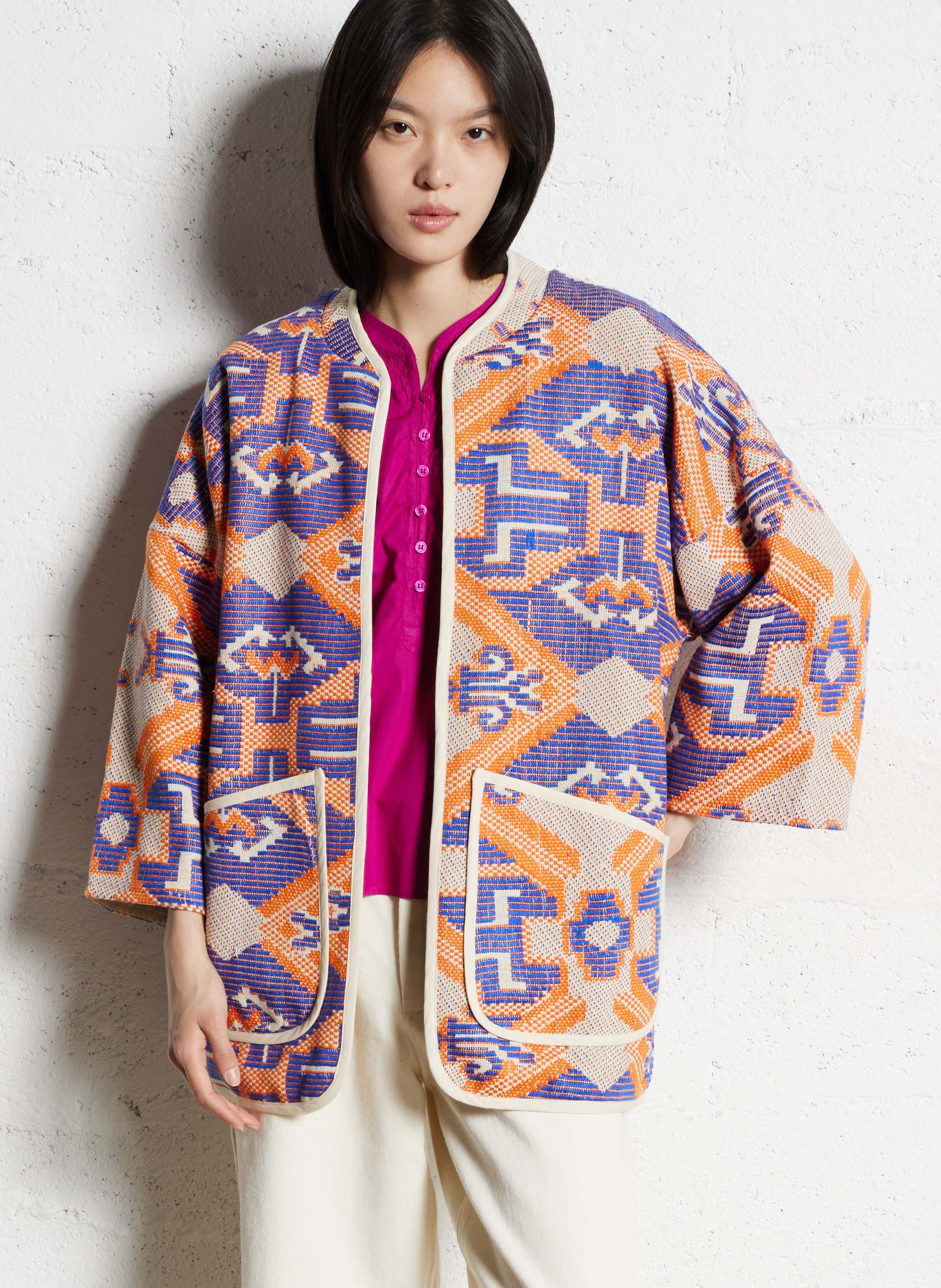 Veste oversize tissée LOLLYS LAUNDRY Orange