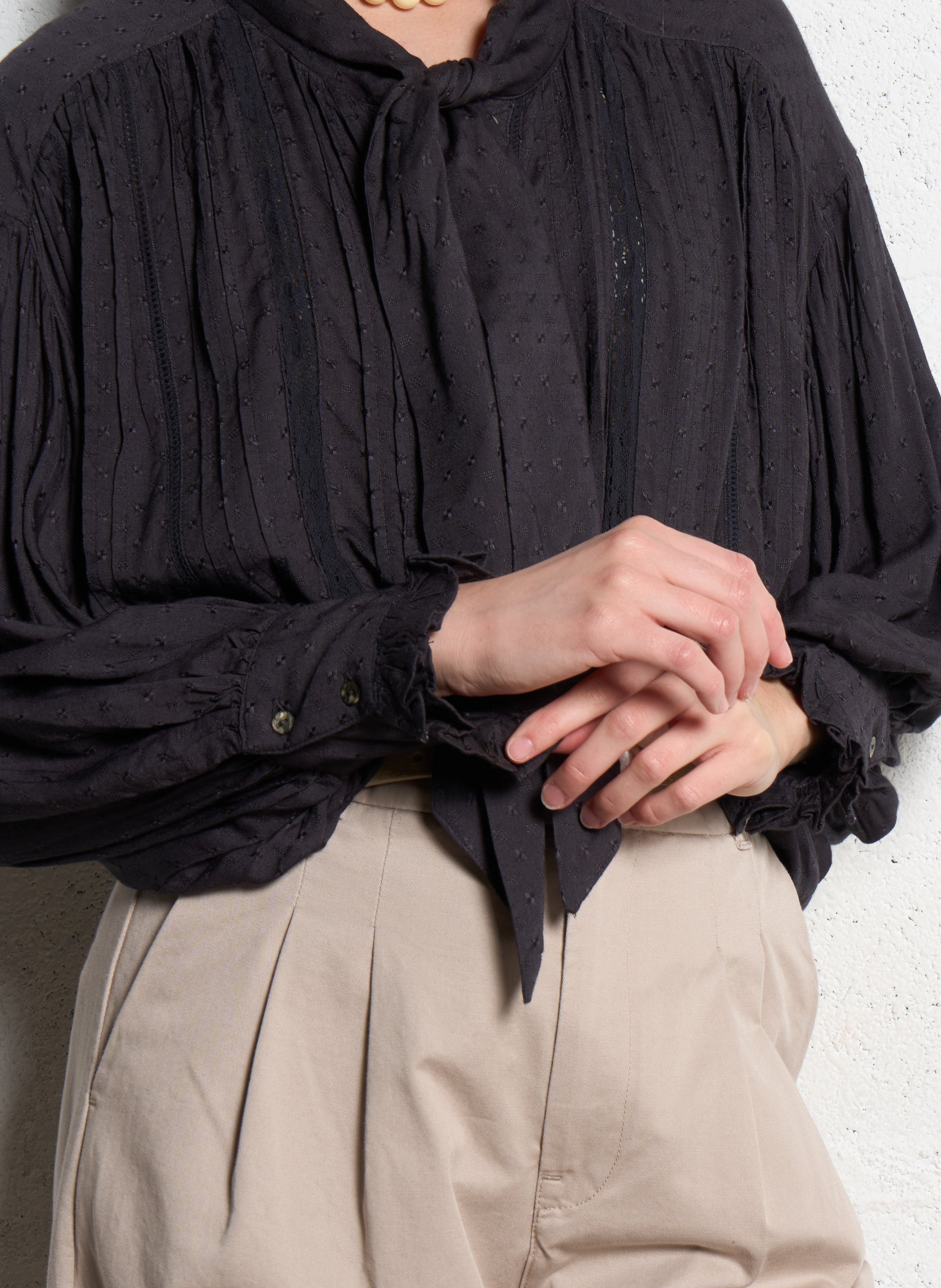 Openwork wool-blend hat MAISON HOTEL Black