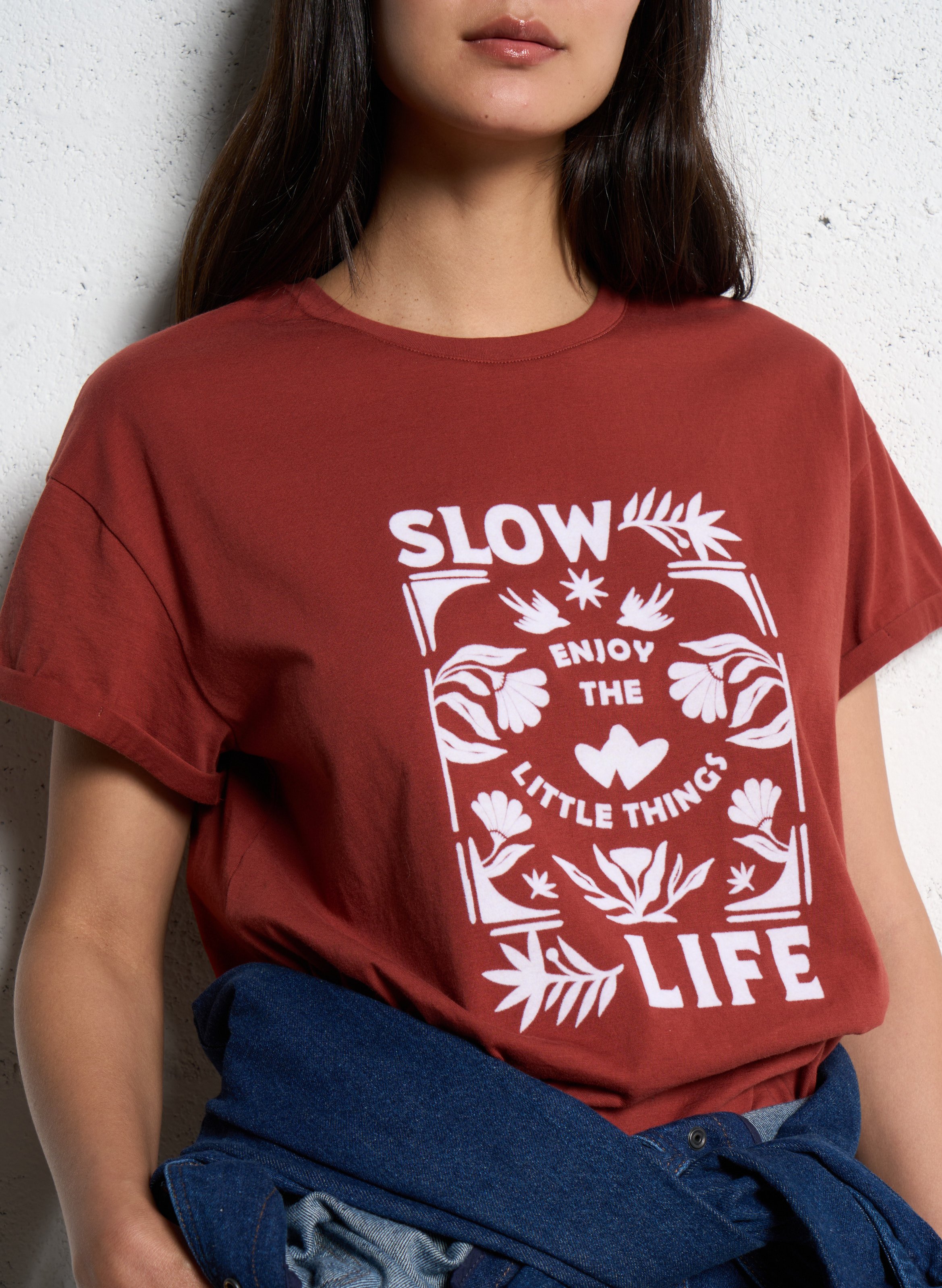 Straight cotton T-shirt I CODE Red