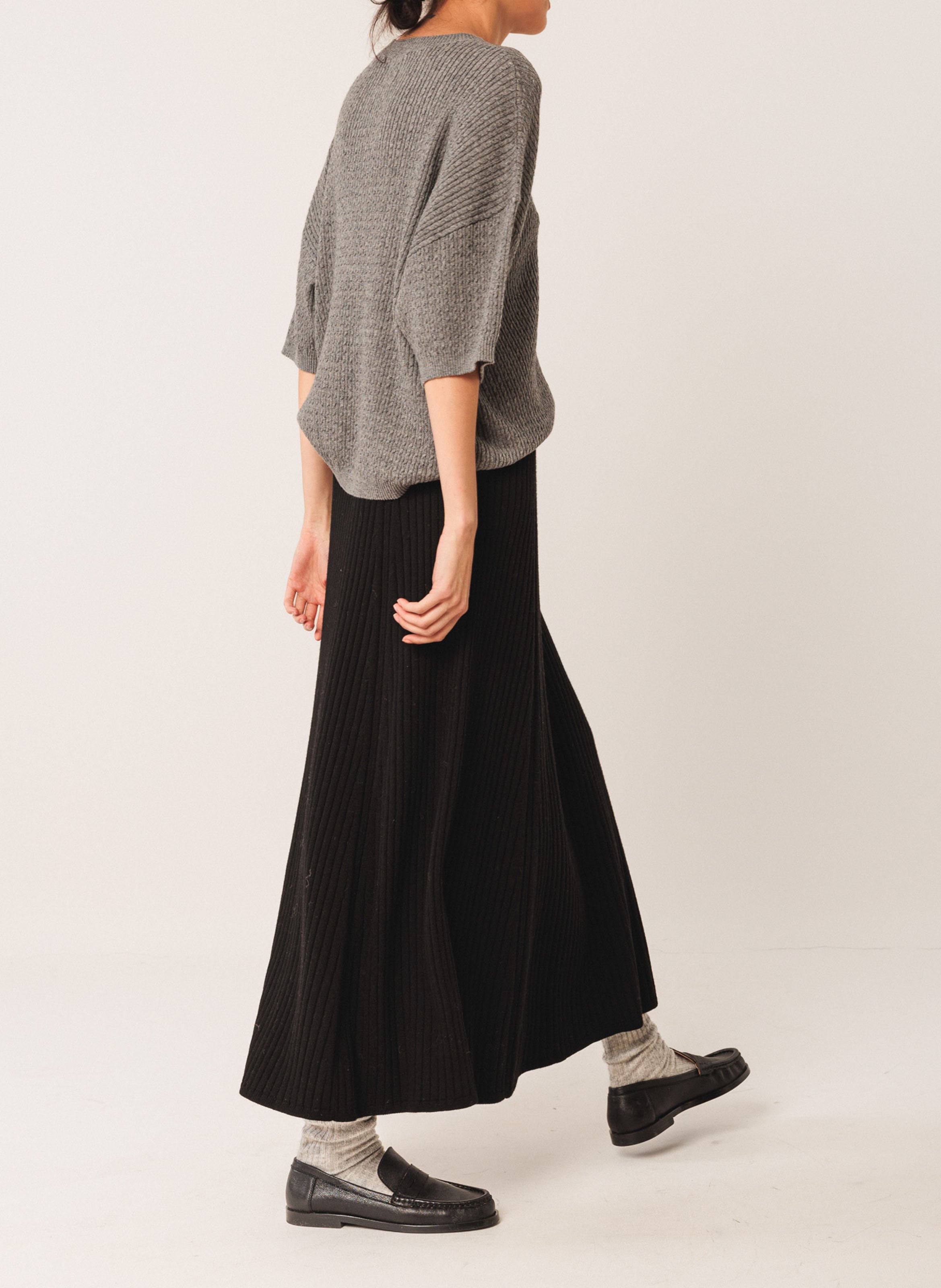 Long wool-blend skirt INDI & COLD Black