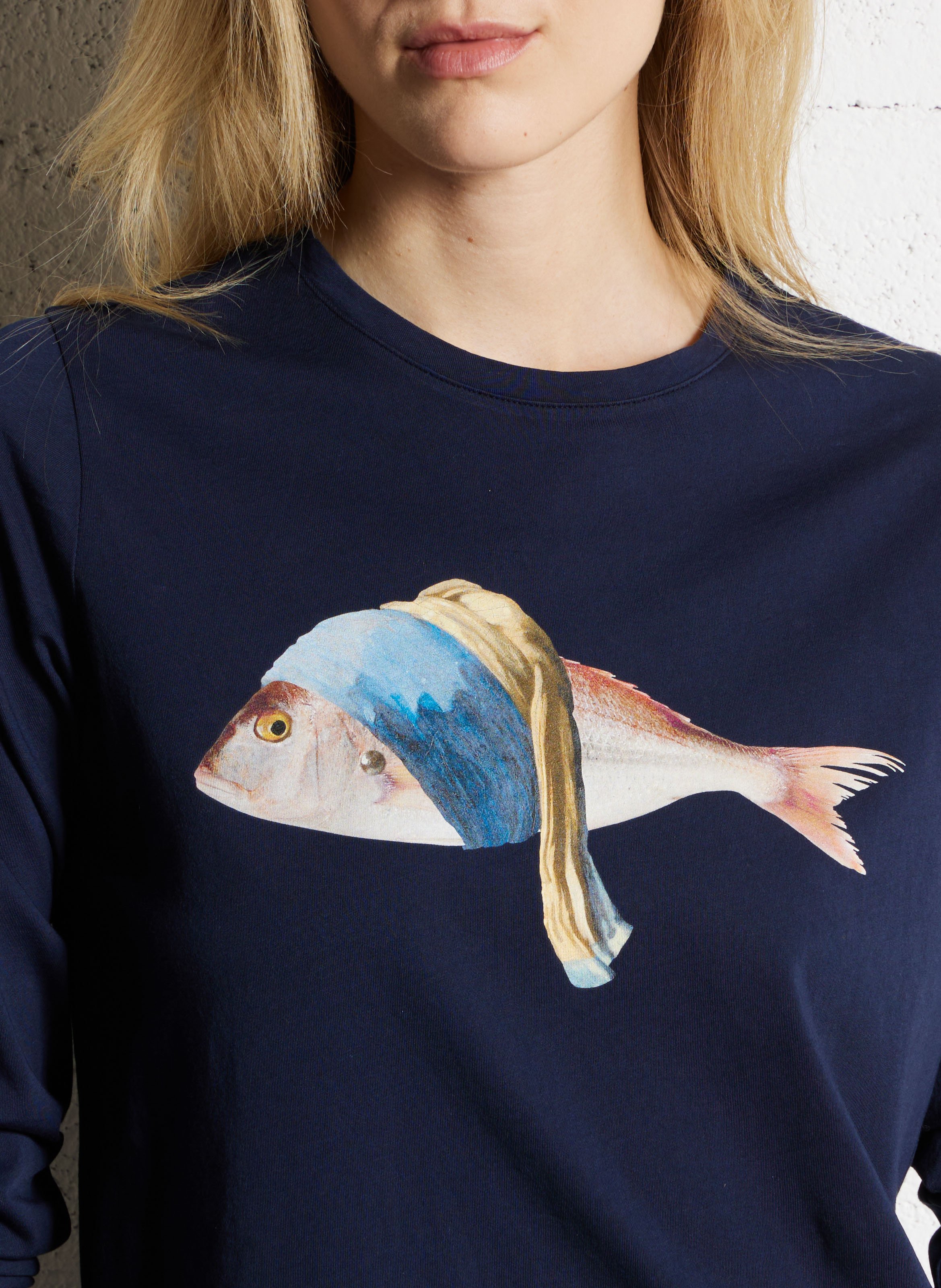 Tee-shirt manches longues sérigraphié NICE THINGS Bleu