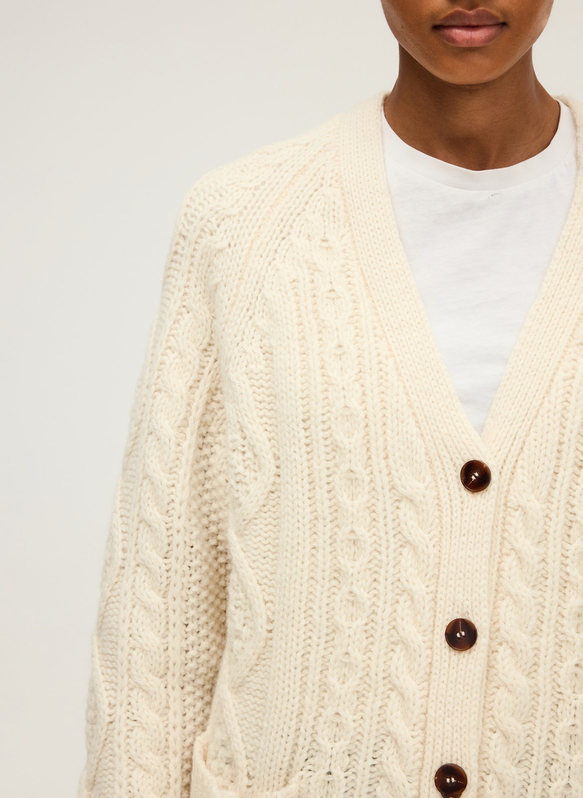 Straight wool cardigan PABLO Beige