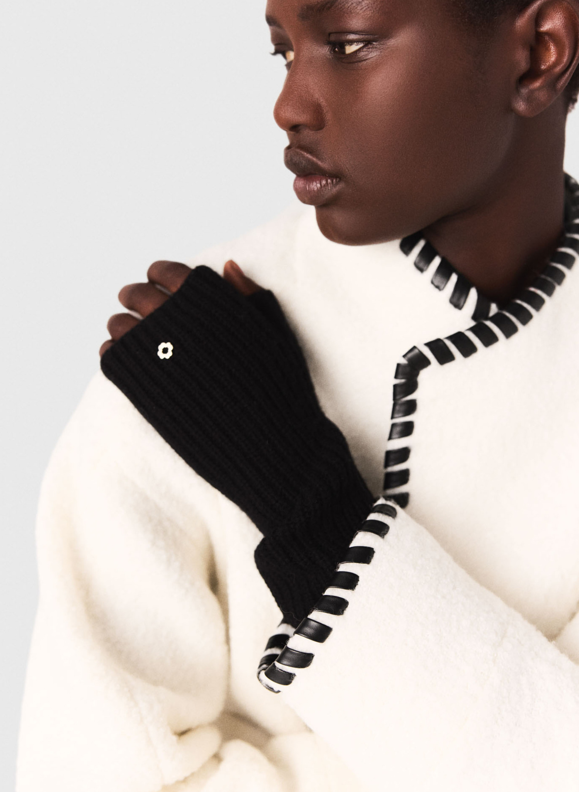 Manteau col classique en laine mélangée MAJE Beige