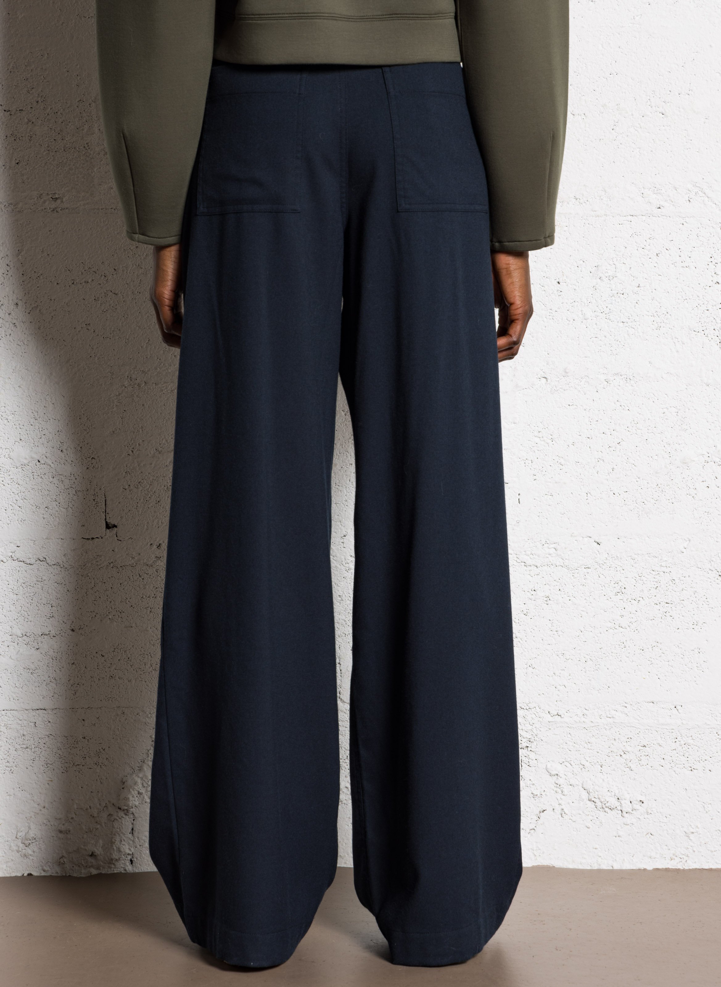 Bandplooibroek met hoge taille BELLEROSE Blauw