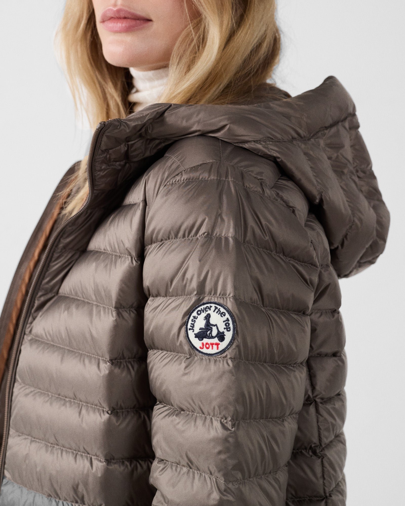 Mid-length puffer jacket Claudie JOTT Beige