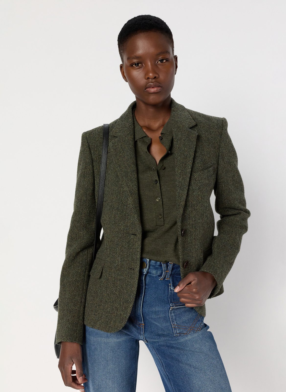 Jasje van crêpe met reverskraag GERARD DAREL Kaki