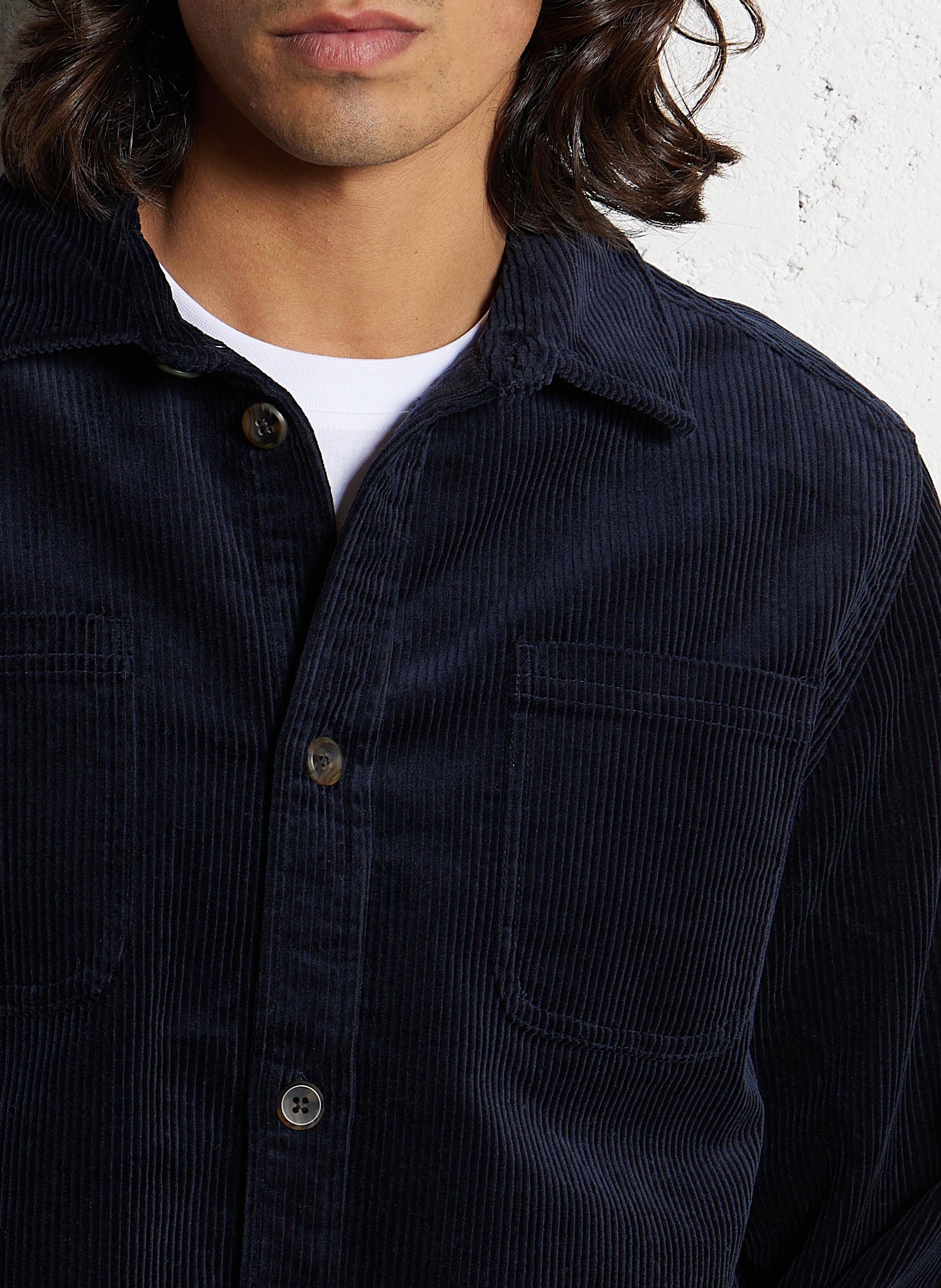 Katoenen overhemd met klassieke kraag LES DEUX Blauw