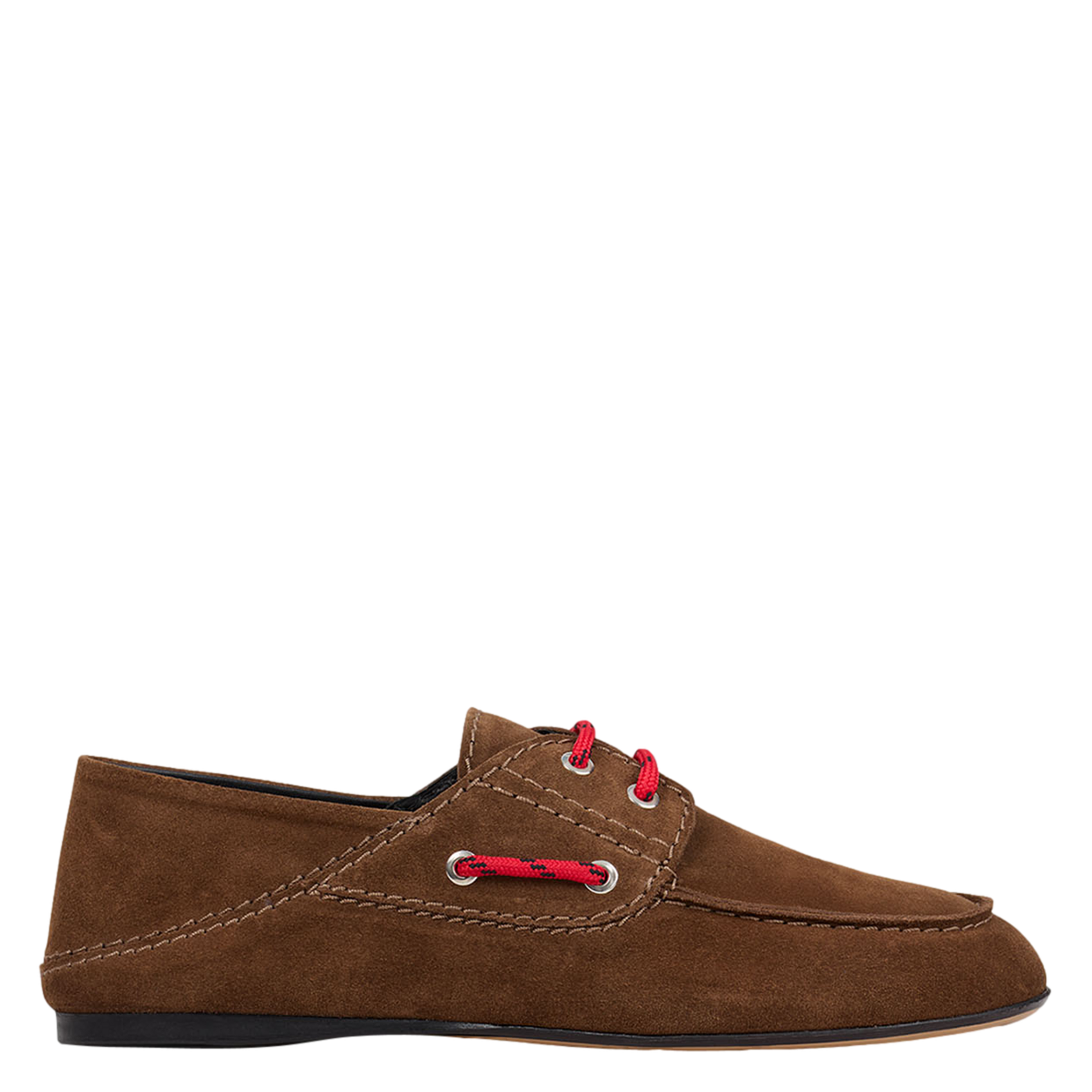 Chaussures bateaux en cuir velours SANDRO Marron