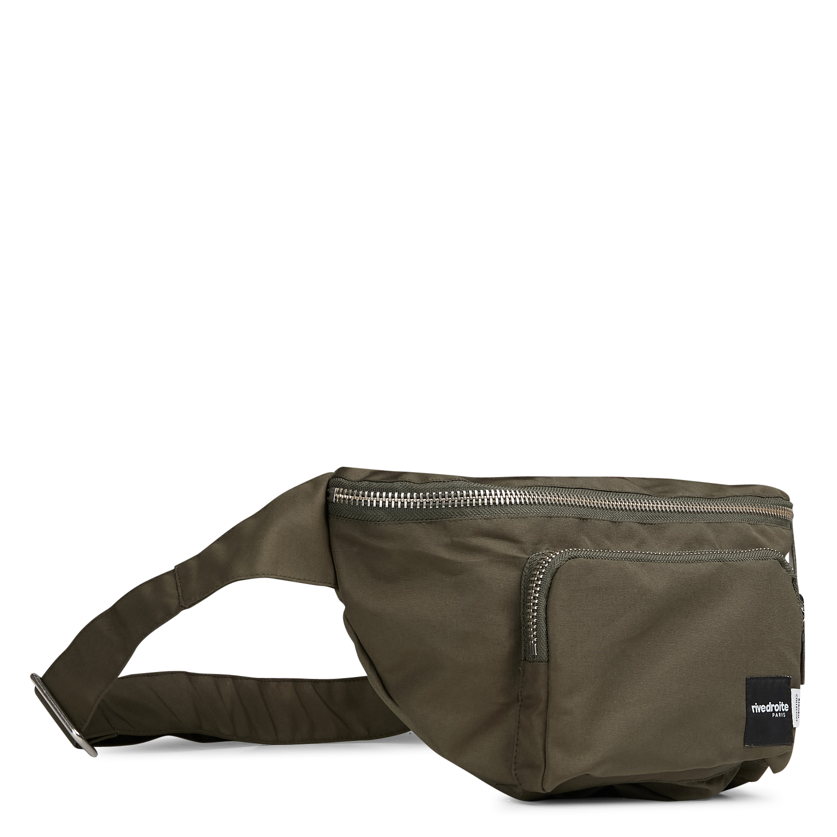 Sac banane zippé uni à poche RIVEDROITE PARIS Kaki