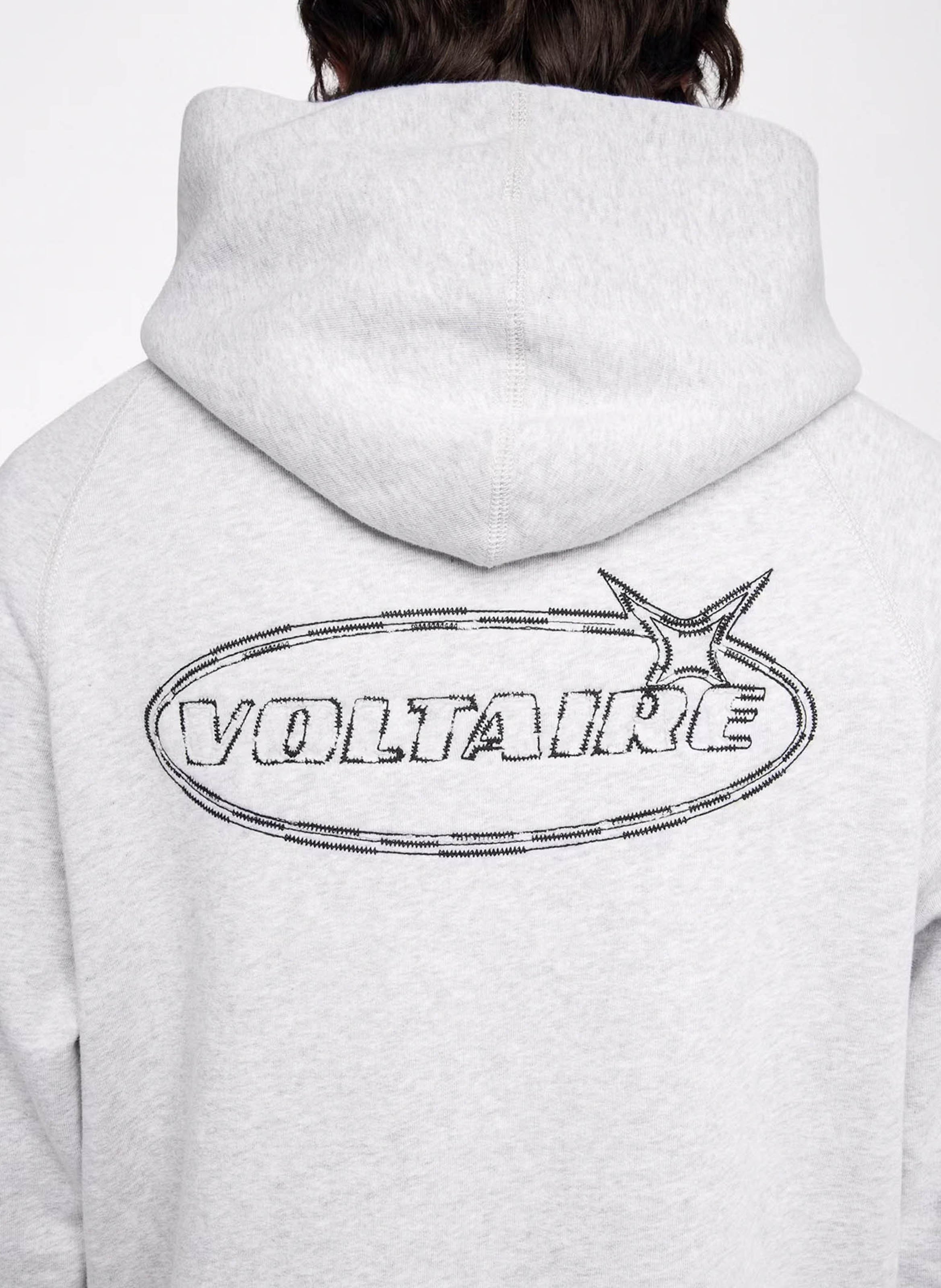 Gerade geschnittenes Kapuzensweatshirt aus Baumwolle ZADIG&VOLTAIRE Grau