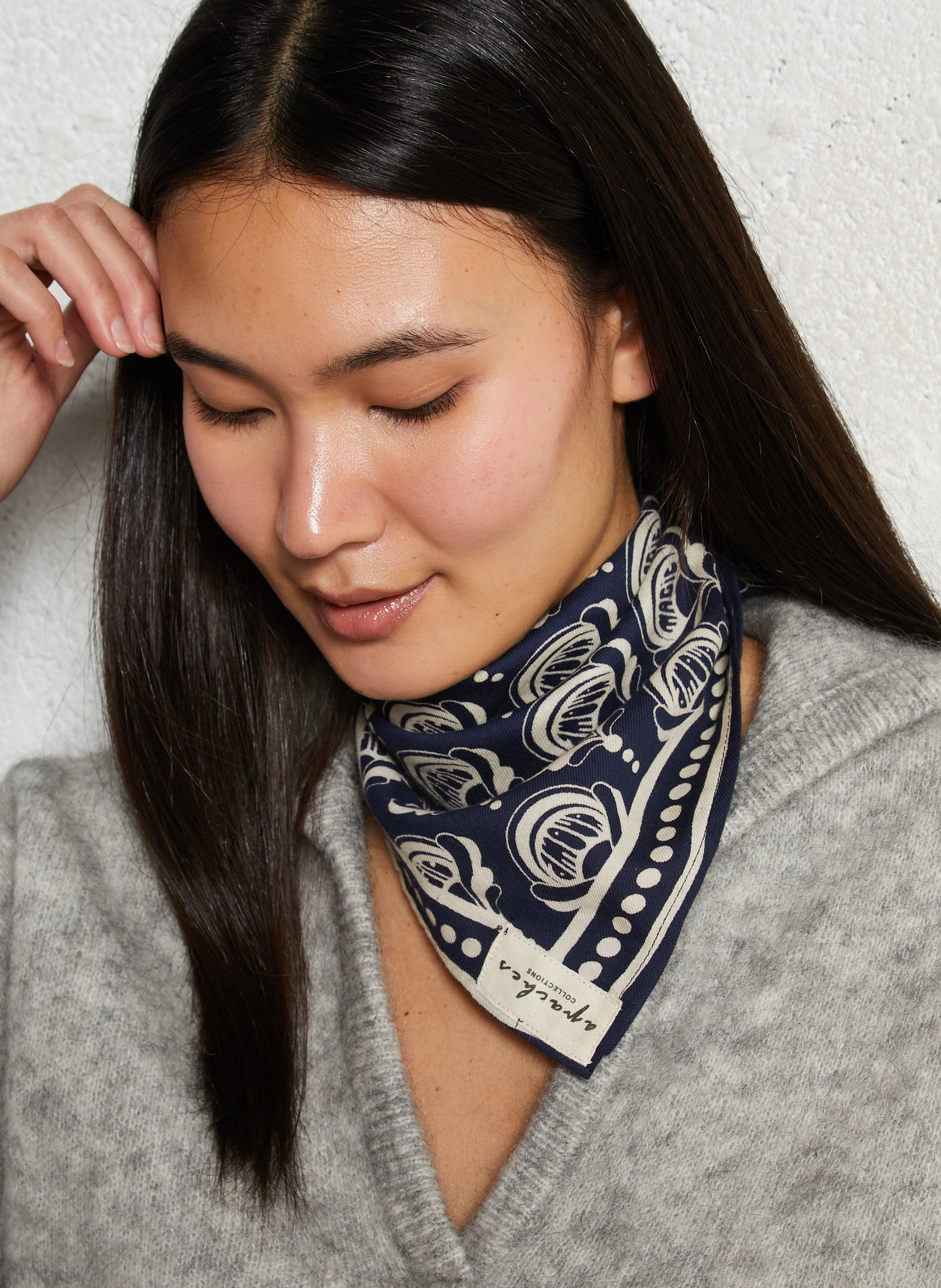 Cotton scarf APACHES COLLECTIONS Blue