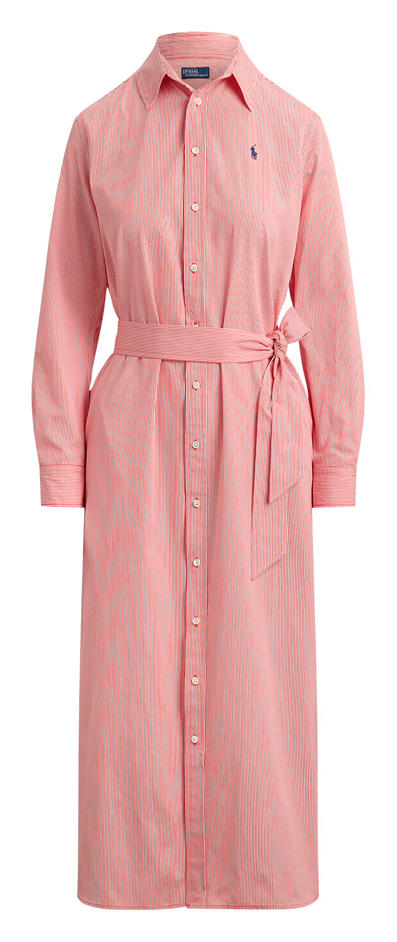 Langes Baumwollkleid mit klassischem Kragen POLO RALPH LAUREN