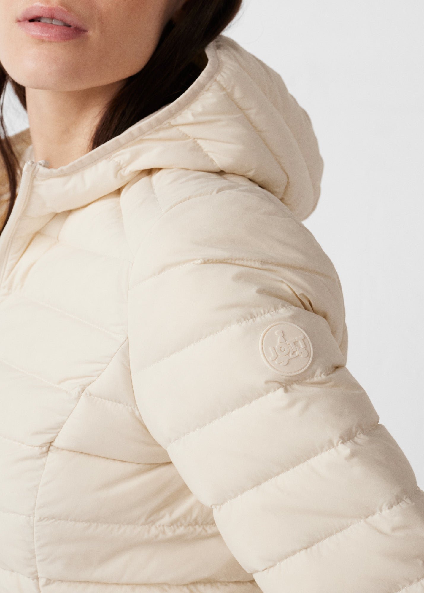 Lightweight stretch hooded puffer jacket Salma JOTT White