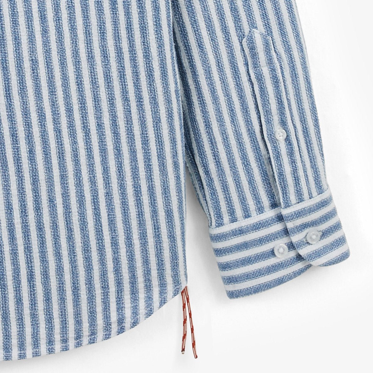 Long-sleeve shirt with woven cotton stripes SERGE BLANCO Blue