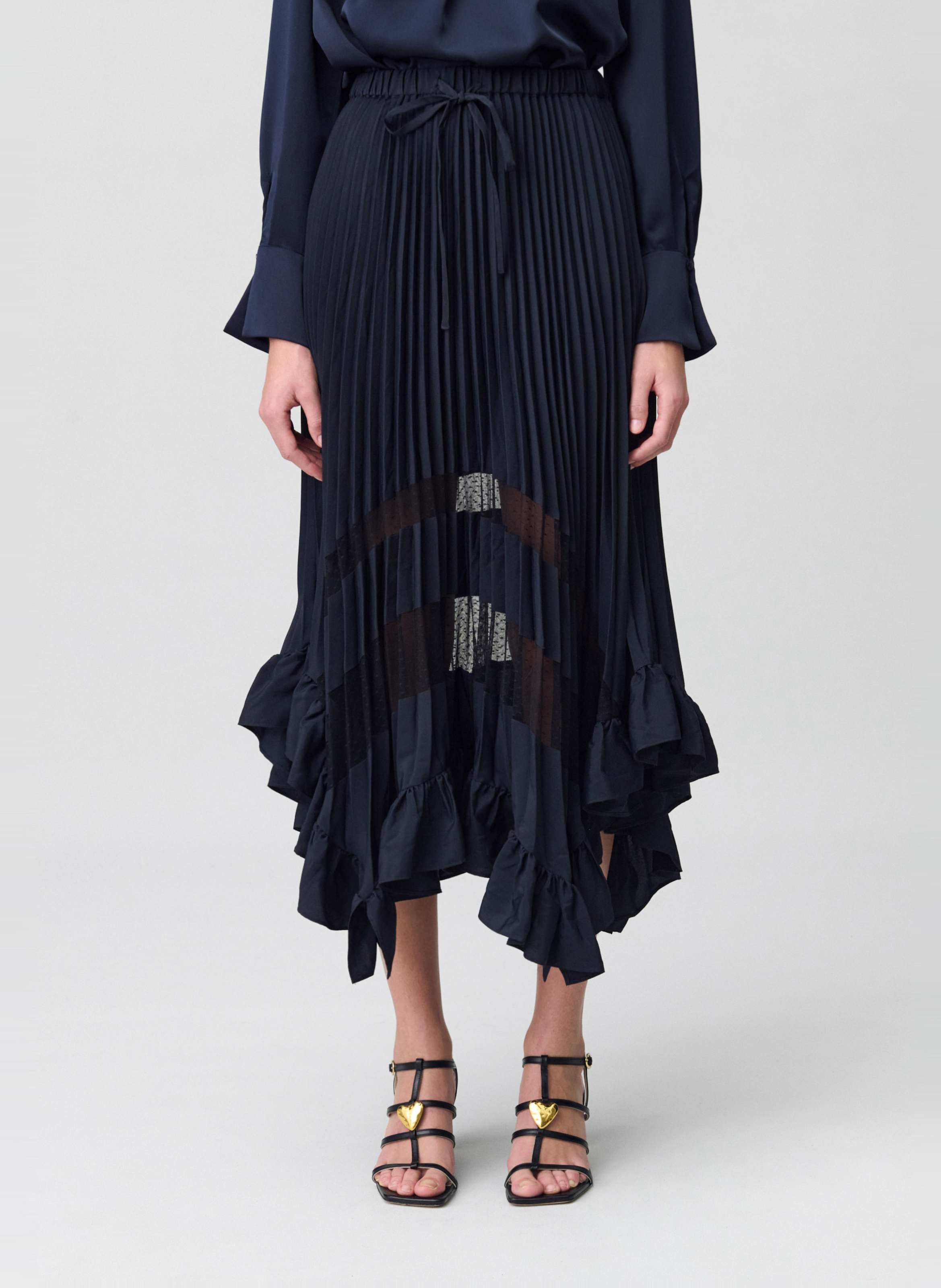 Lange rok met volants CLAUDIE PIERLOT Blauw