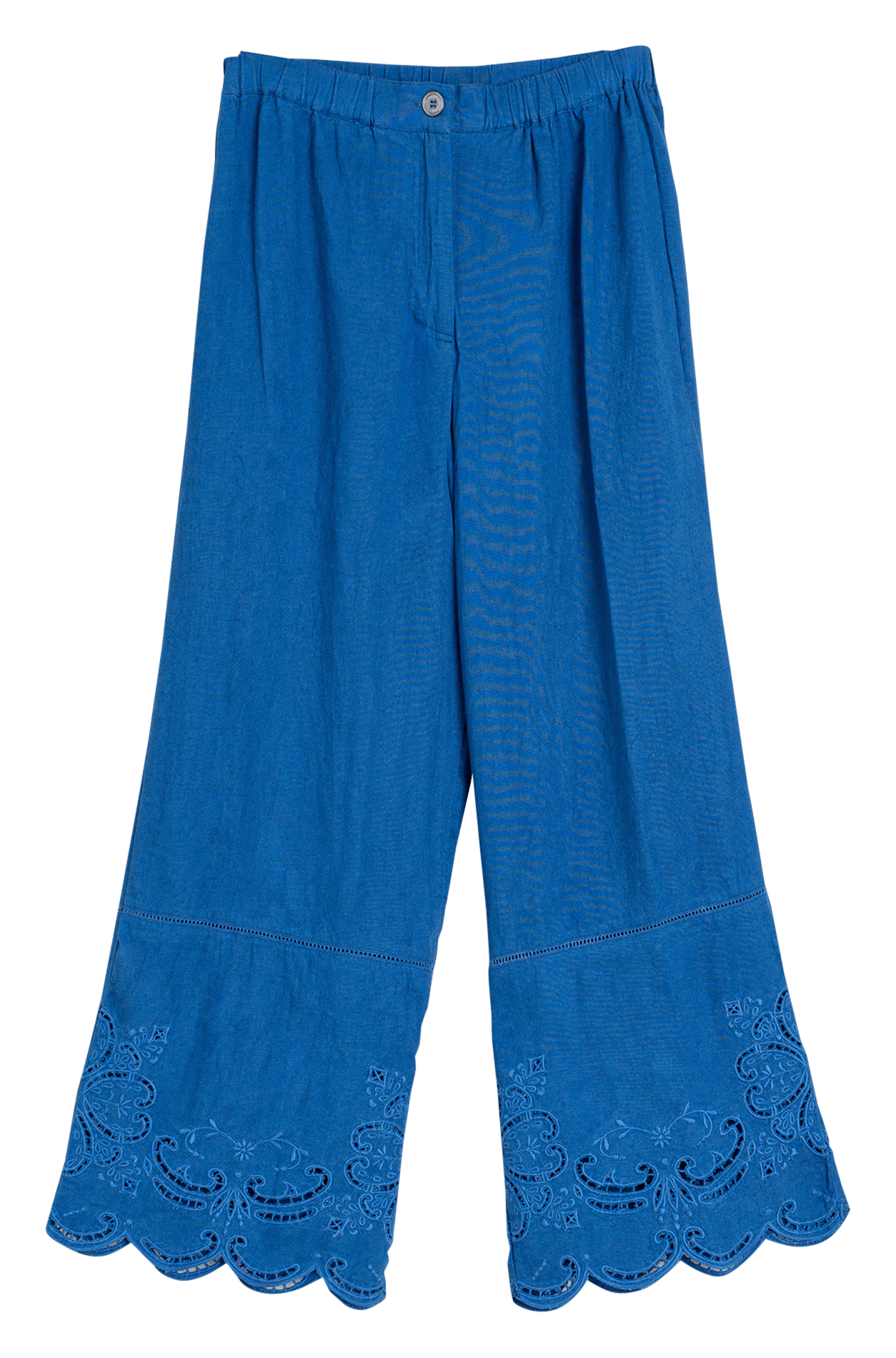 Gerade geschnittene bestickte Hose INDI & COLD Blau