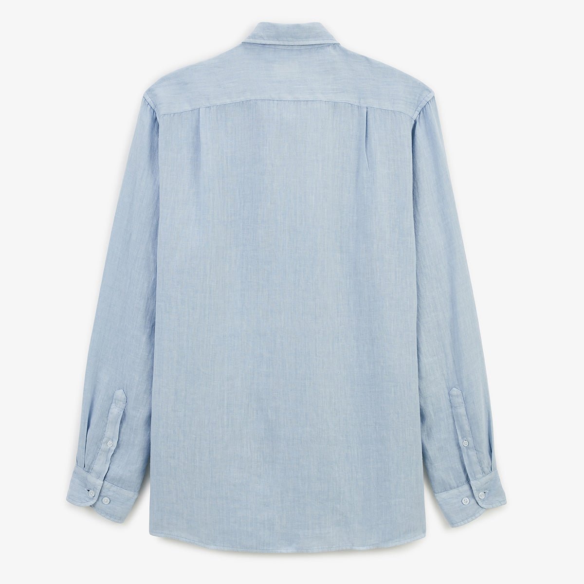 Solid long-sleeve linen shirt SERGE BLANCO Blue