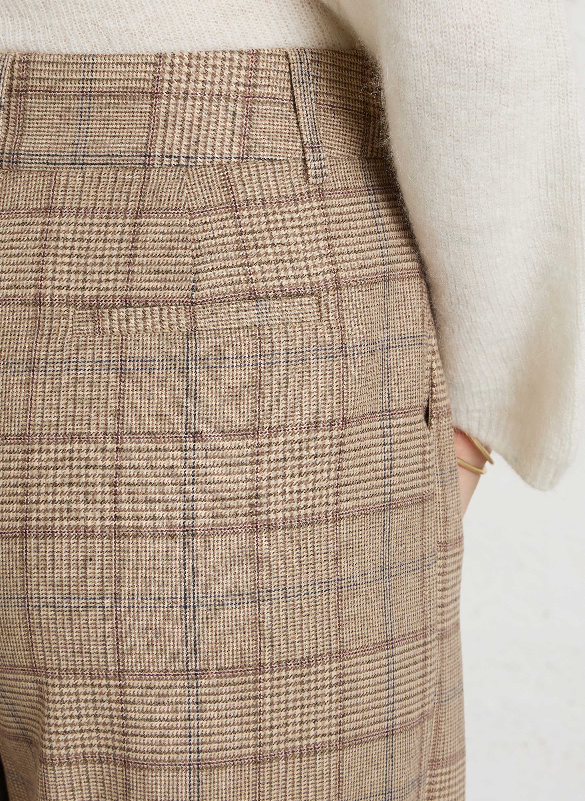 Checked straight-leg pants MAISON 123 Beige