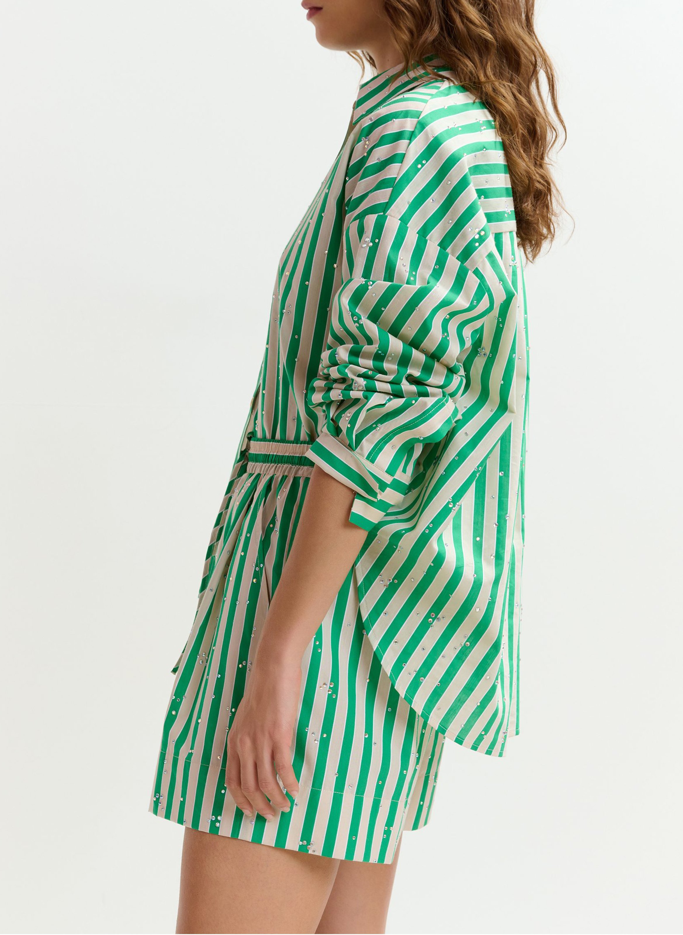 Chemise col classique en coton mélangé ESSENTIEL ANTWERP Vert