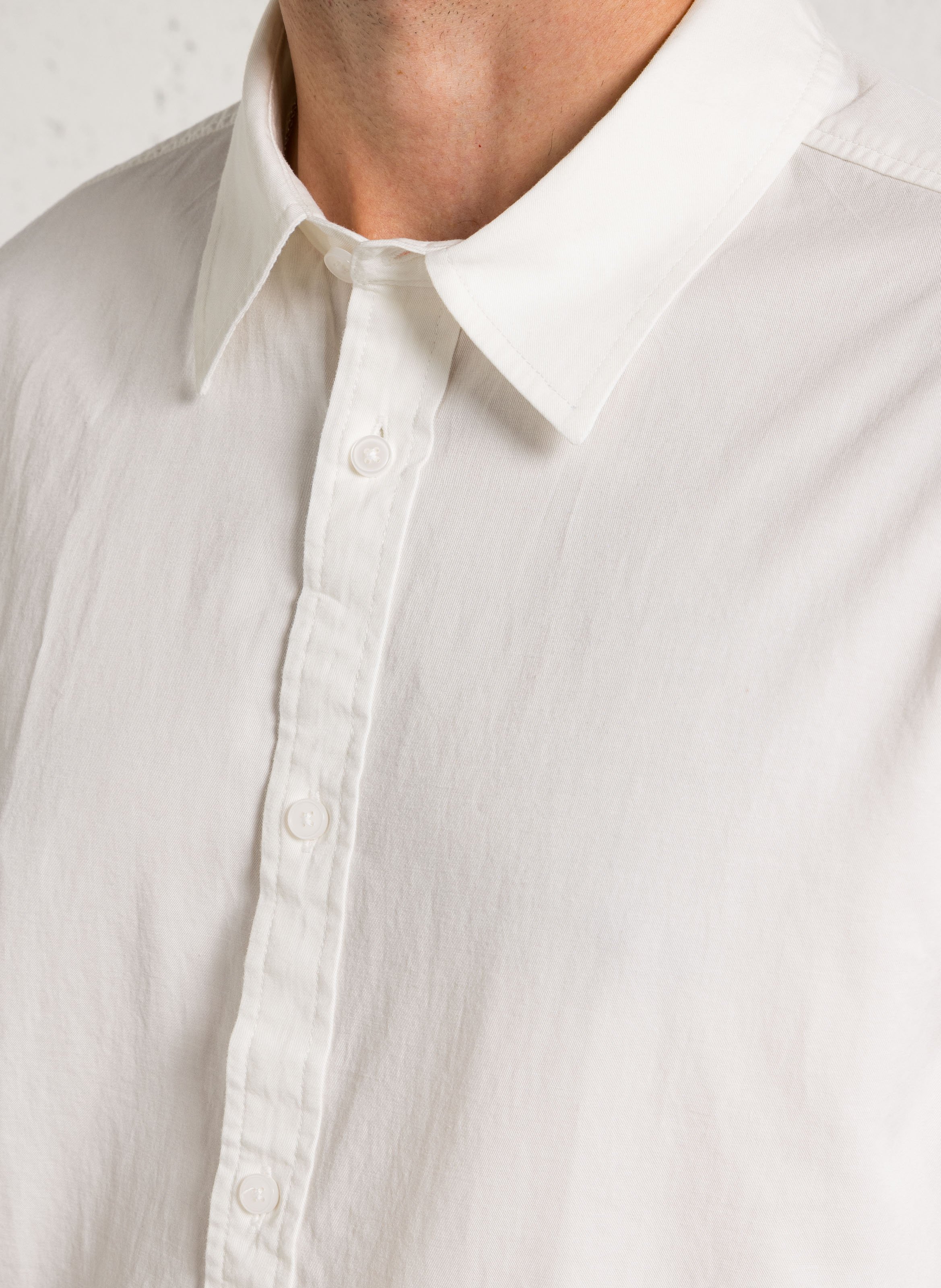 Chemise droite col classique en coton mélangé MINIMUM Blanc