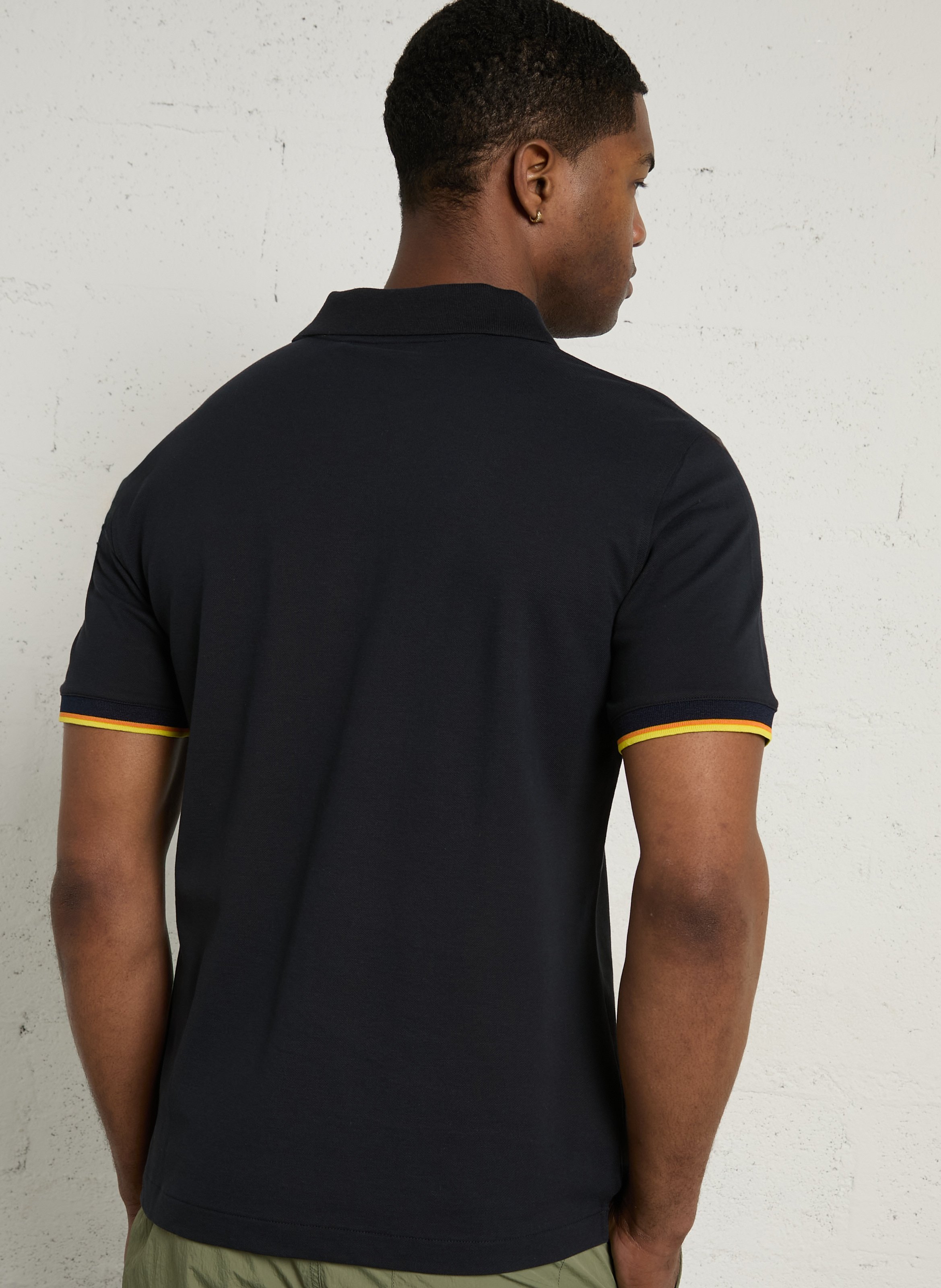 Regular-fit stretch cotton polo shirt K-WAY Blue