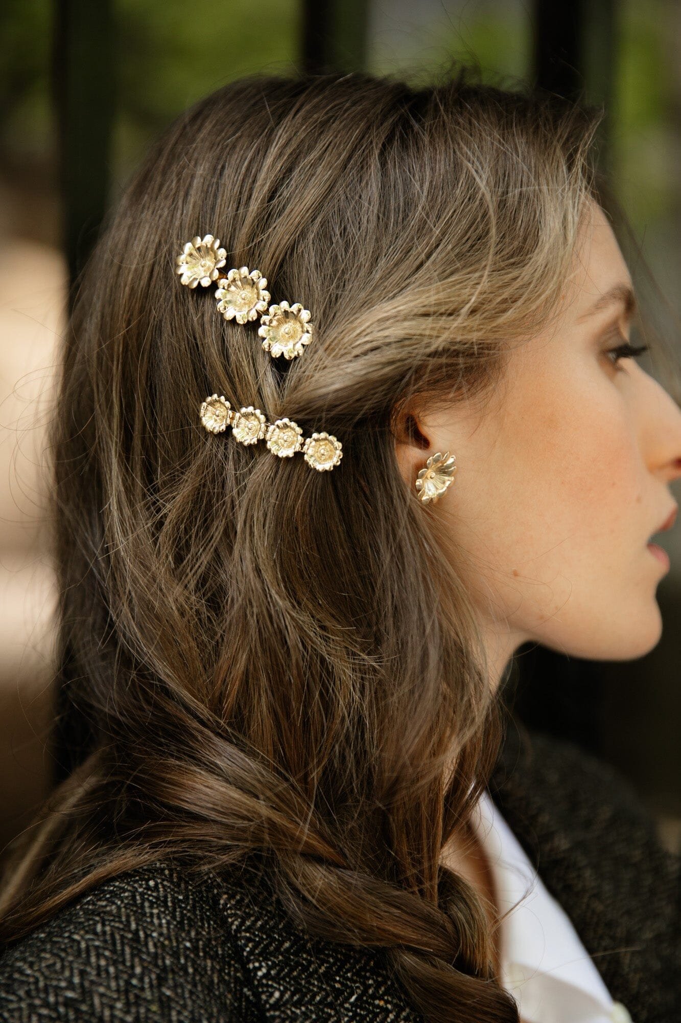 Gold-plated flower barrette MONSIEUR SIMONE Golden
