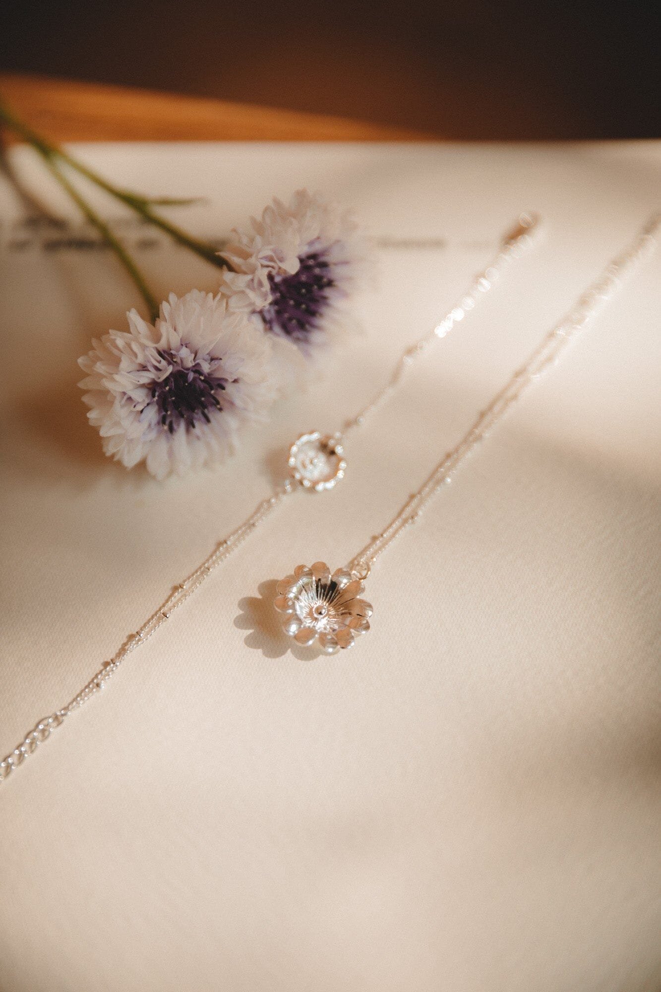 Gold-plated flower necklace MONSIEUR SIMONE Silver