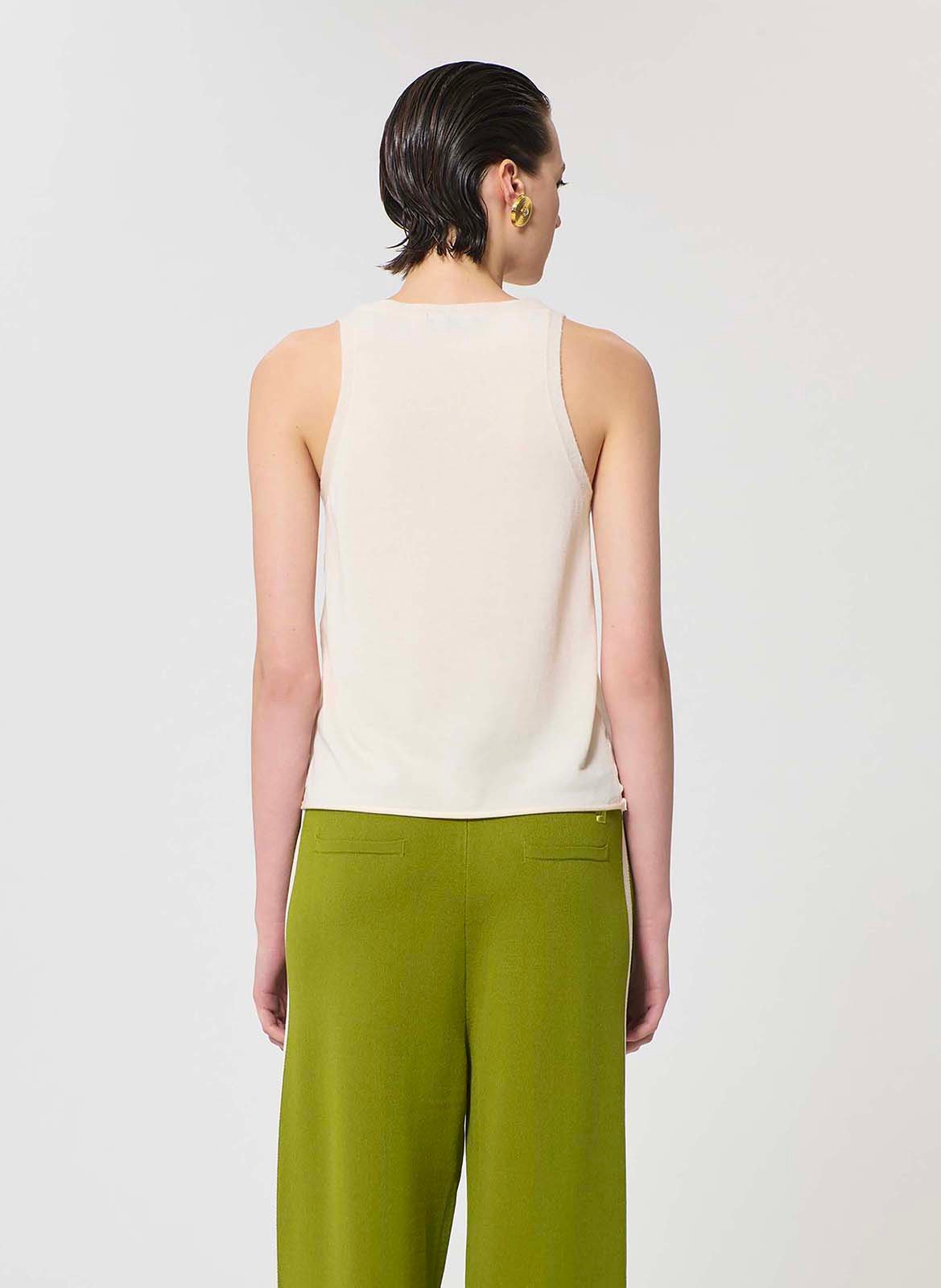 Débardeur col rond uni TARA JARMON Beige