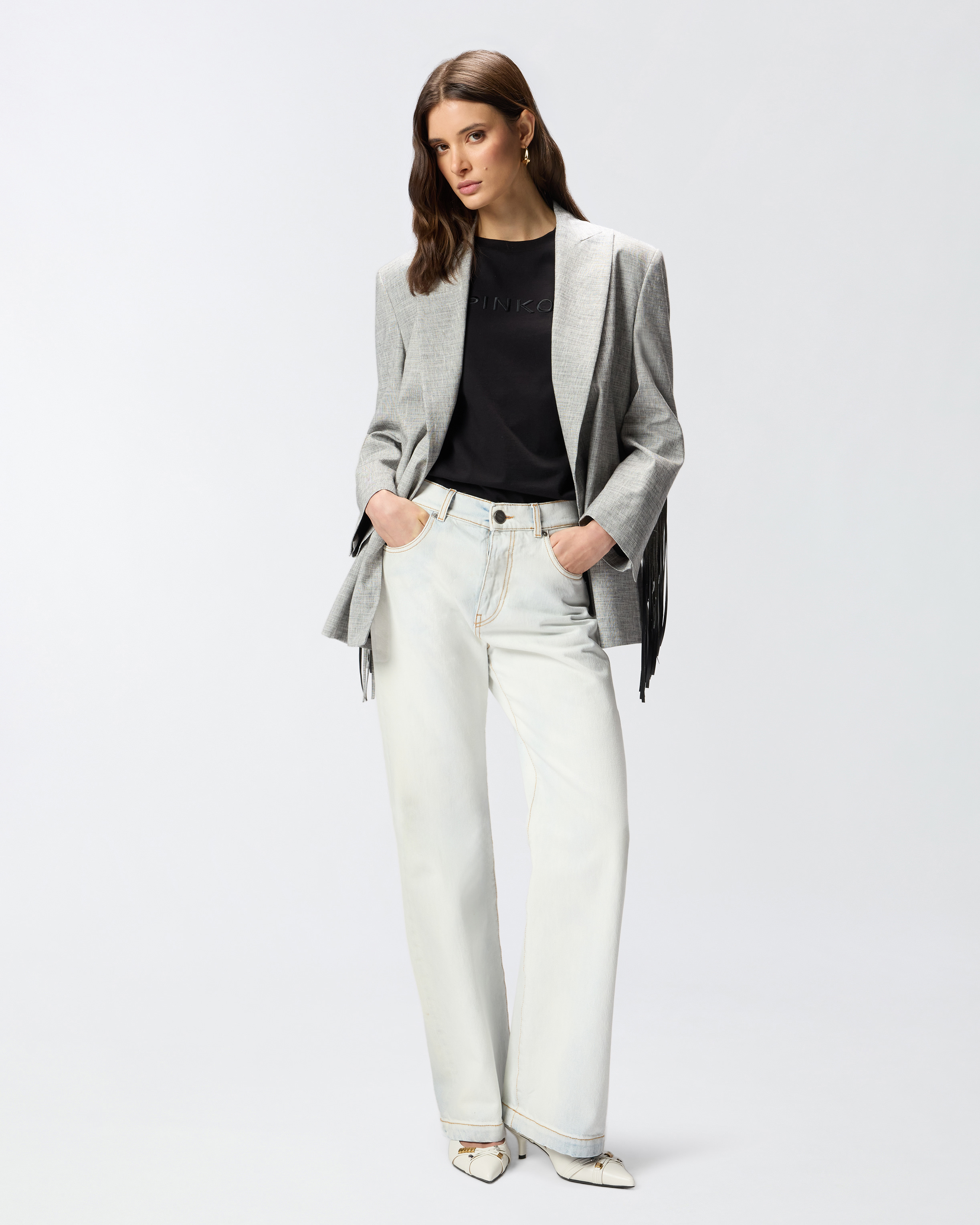 Embroidered Pinko logo T-shirt PINKO Black